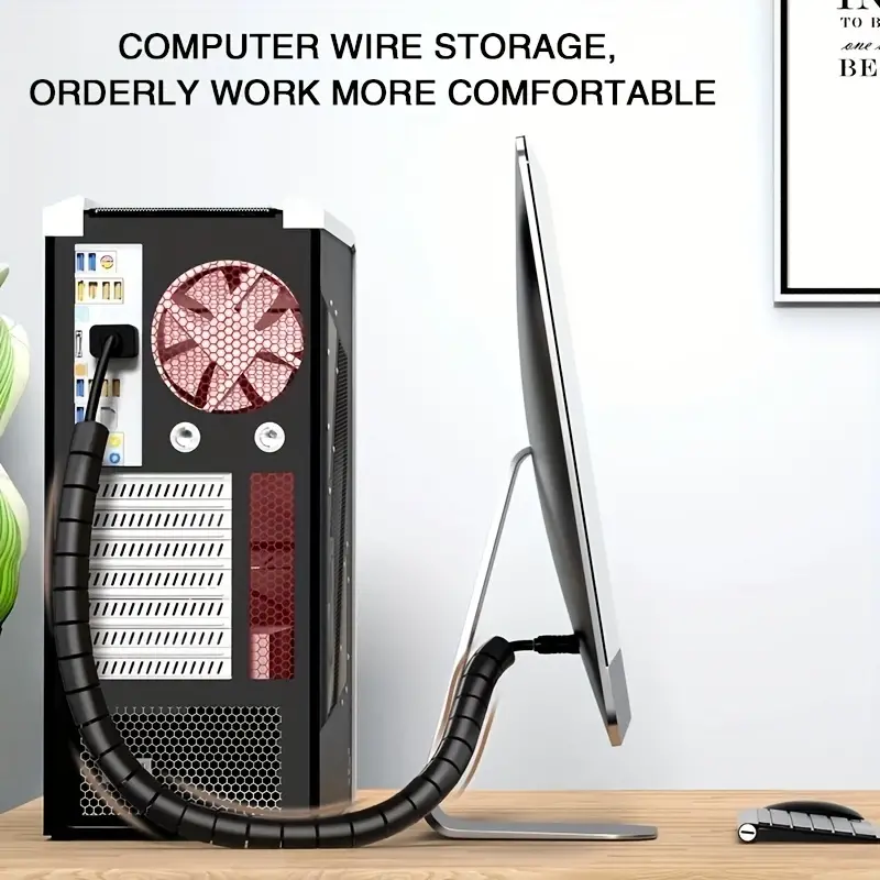 Organizador De Cable En Espiral 25mm 2 M Negro