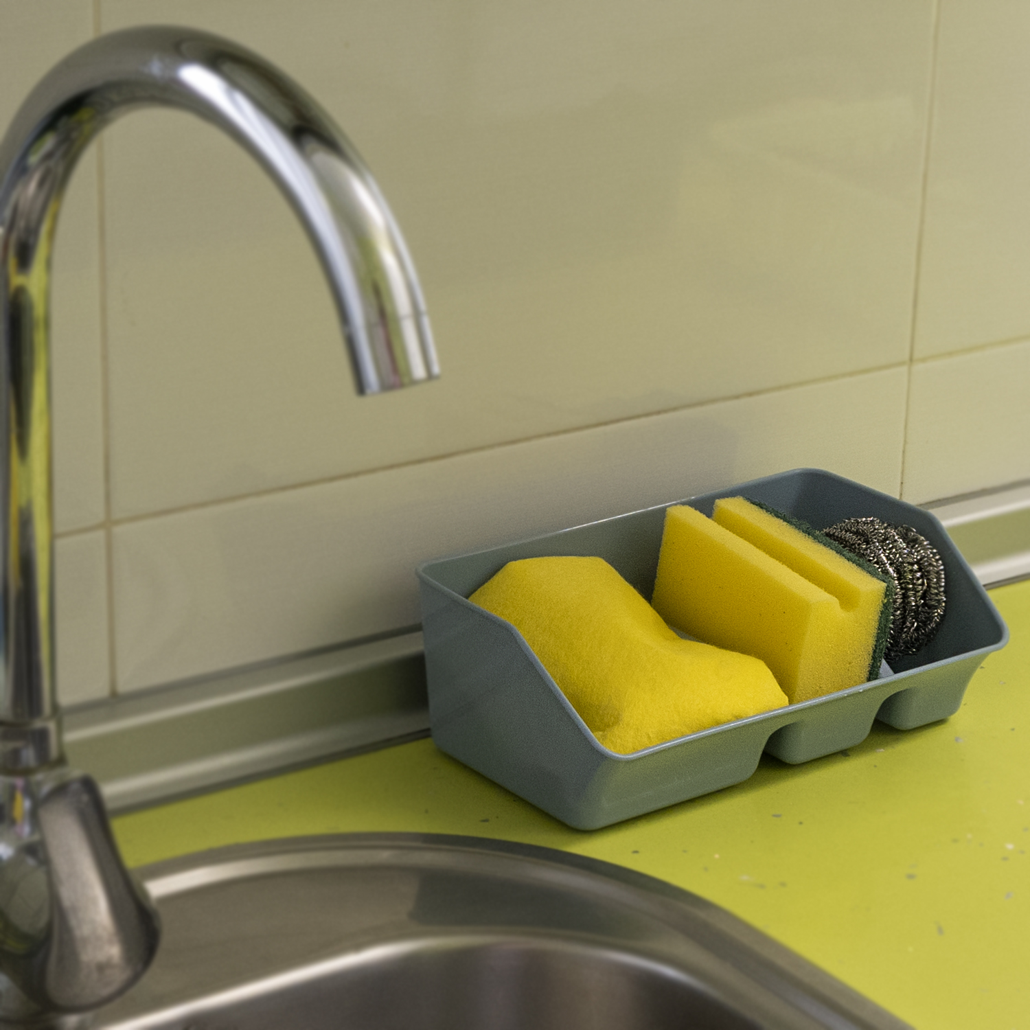 Organizador fregadero estropajero plastico  Azul