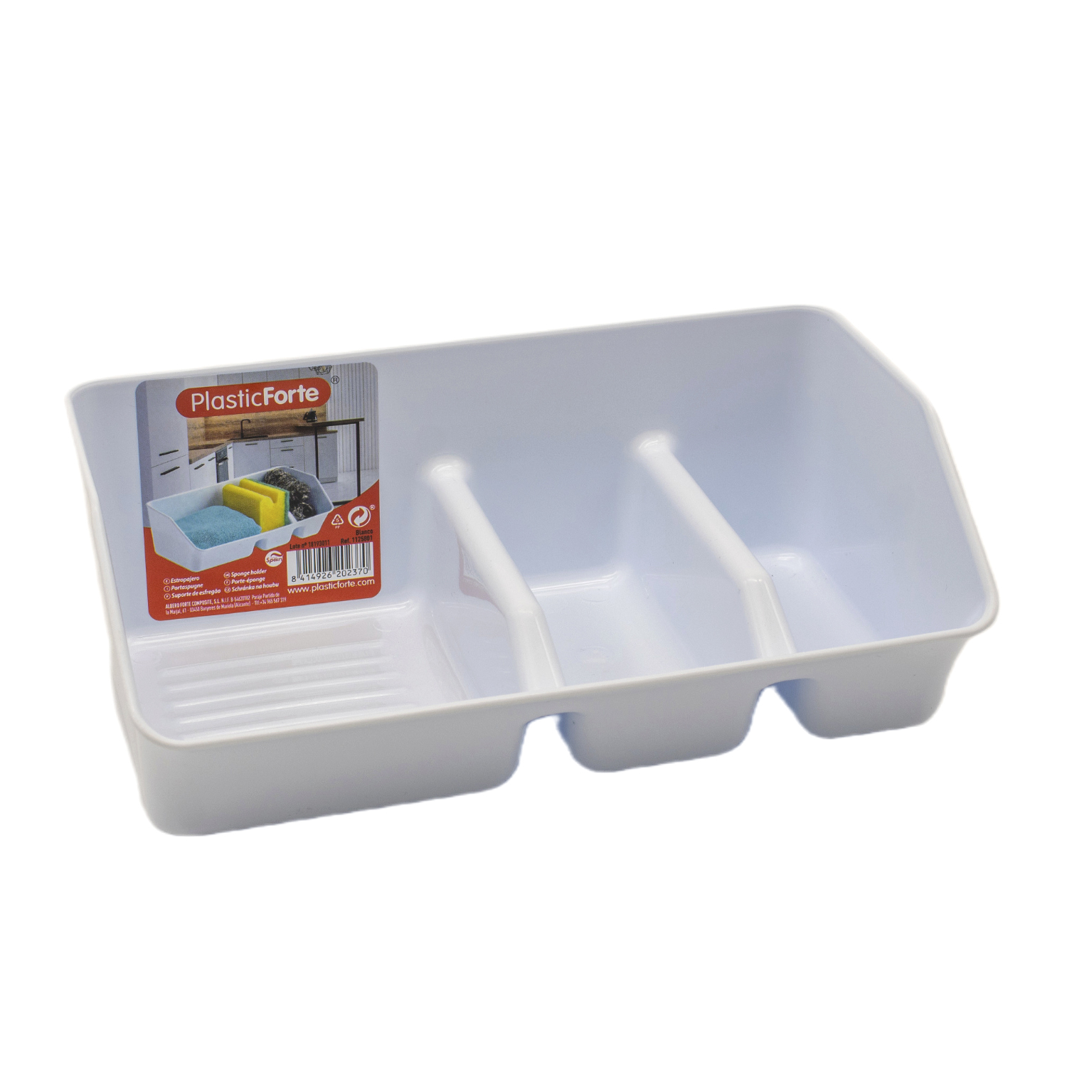 Organizador fregadero estropajero plastico  Blanco