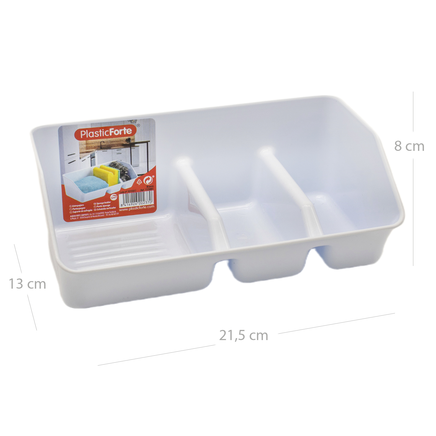 Organizador fregadero estropajero plastico  Blanco