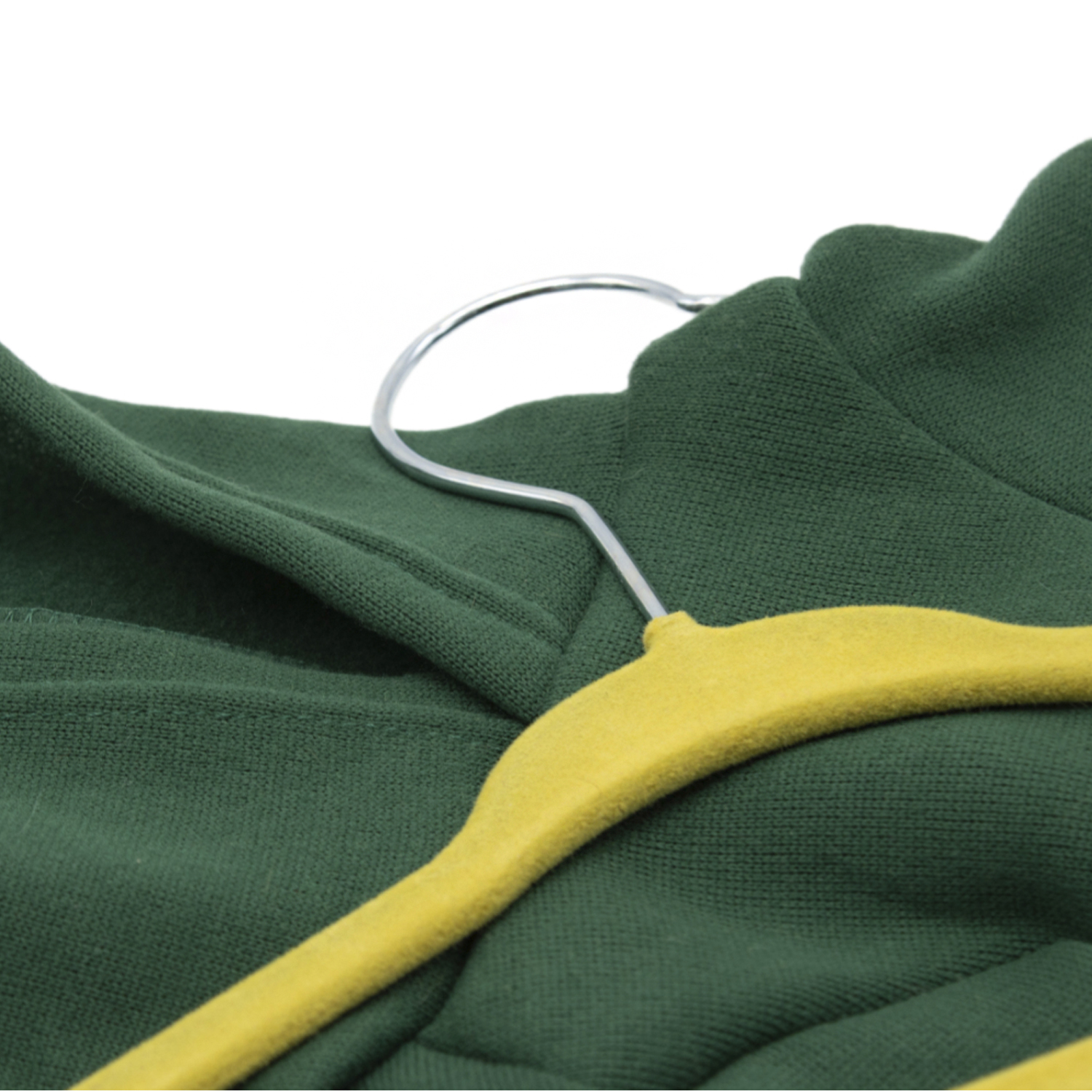 Pack 5 perchas infantiles Terciopelo con barra pantalon  Amarillo