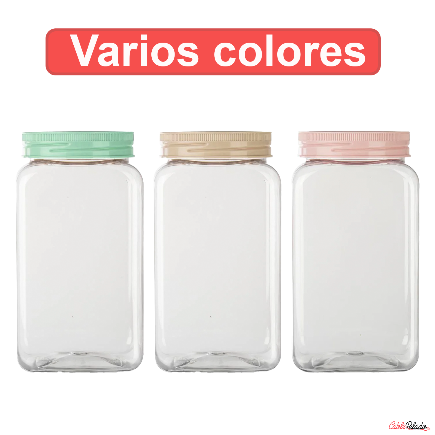 Pack 3 Botes Cuadrados Color Pastel 250 ml