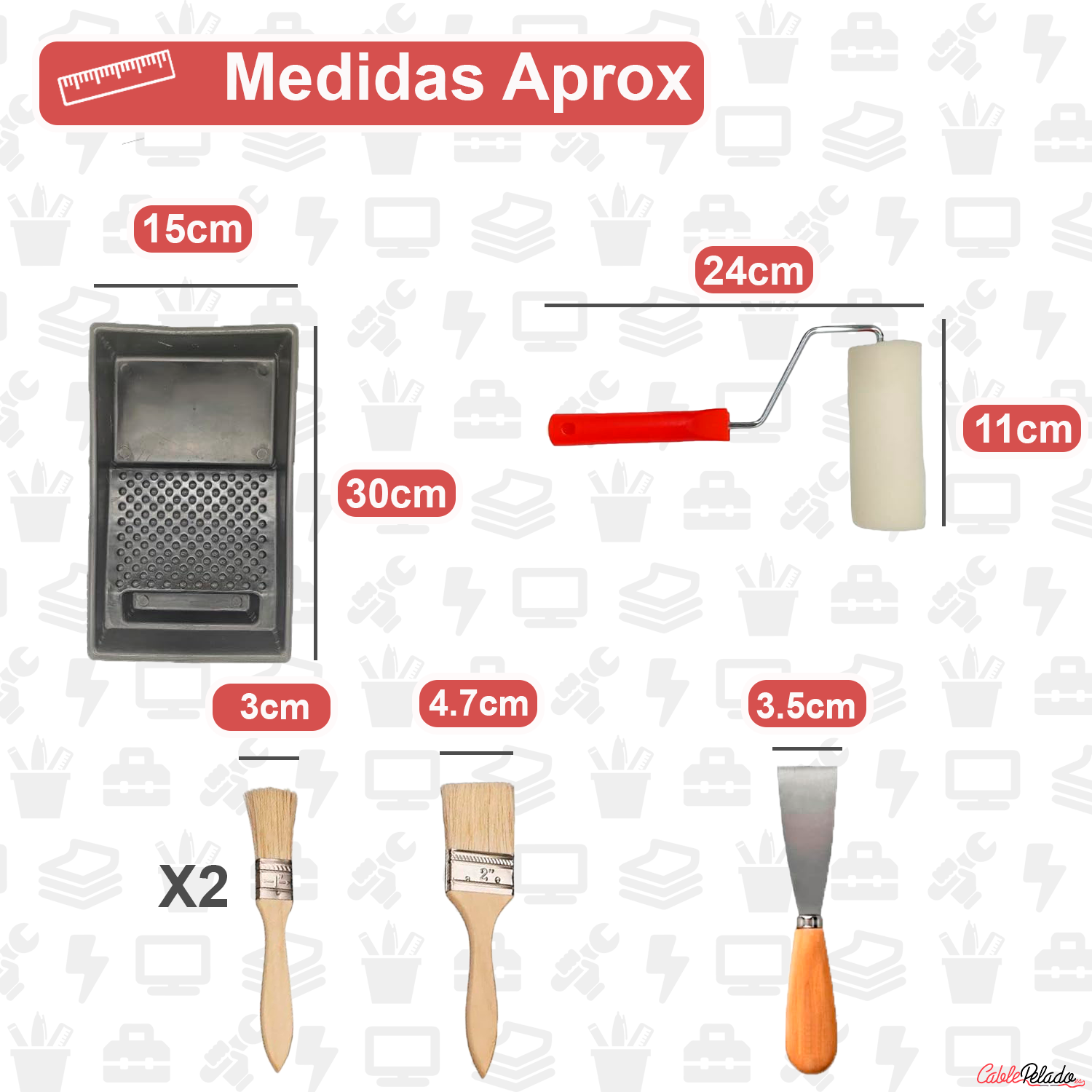 Pack De Pintor De 7 Piezas Apto Para Barnizar