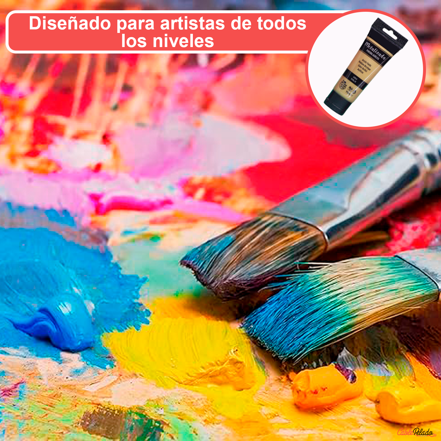 Pack Pinturas Acrílicas Metalizada De 6 Colores Para Lienzos Y Manualidades 75 Ml  Multicolor