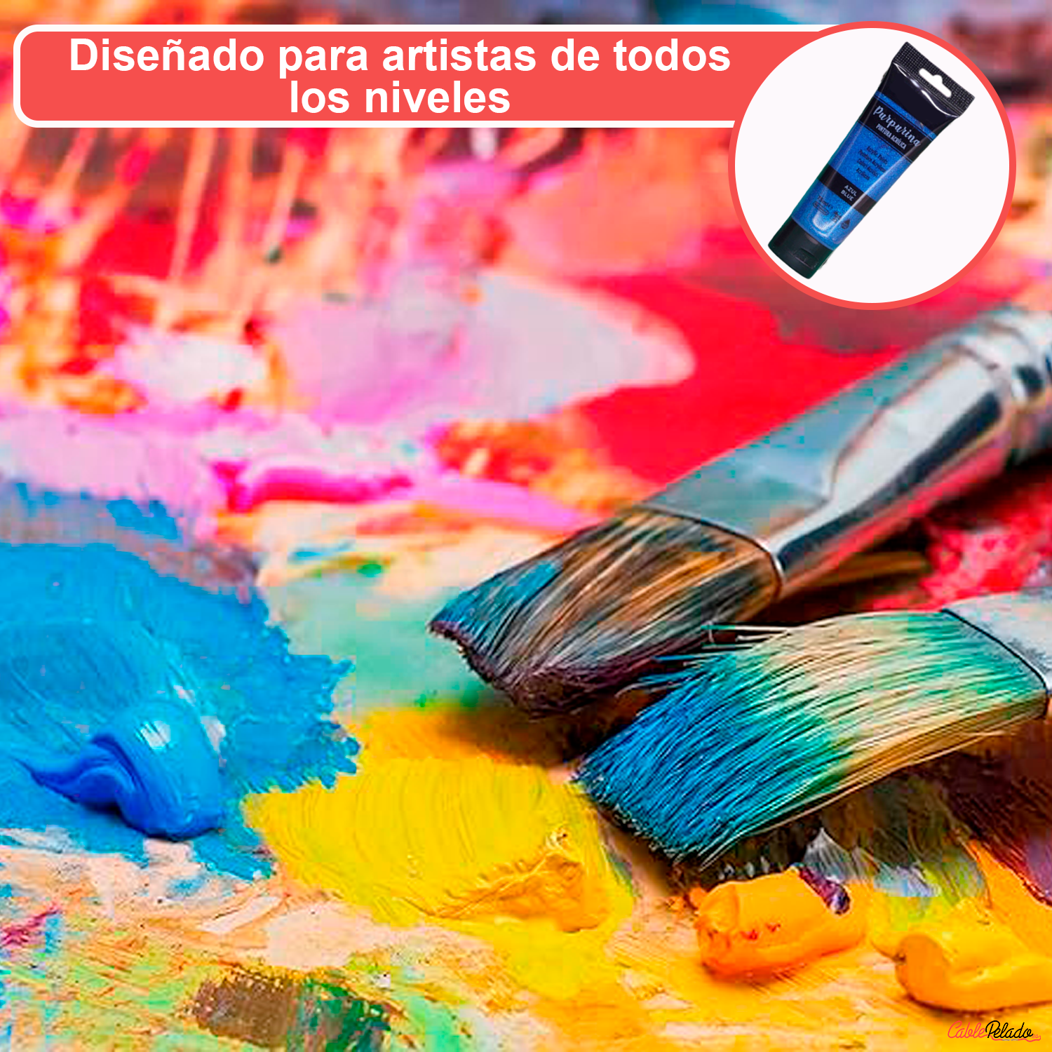 Pack Pinturas Acrílicas Purpurina De 6 Colores Para Lienzos Y Manualidades 75 ml  Multicolor