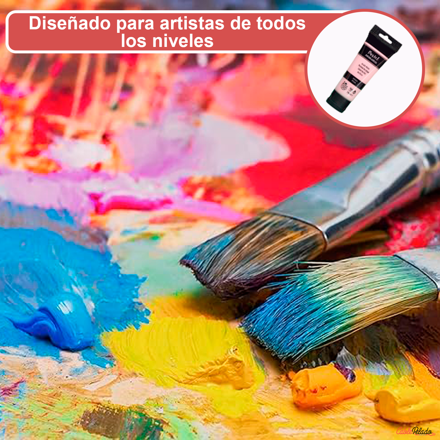 Pack Pinturas Satinadas Pasteles De 6 Colores Para Lienzos Y Manualidades 75 Ml  Multicolor