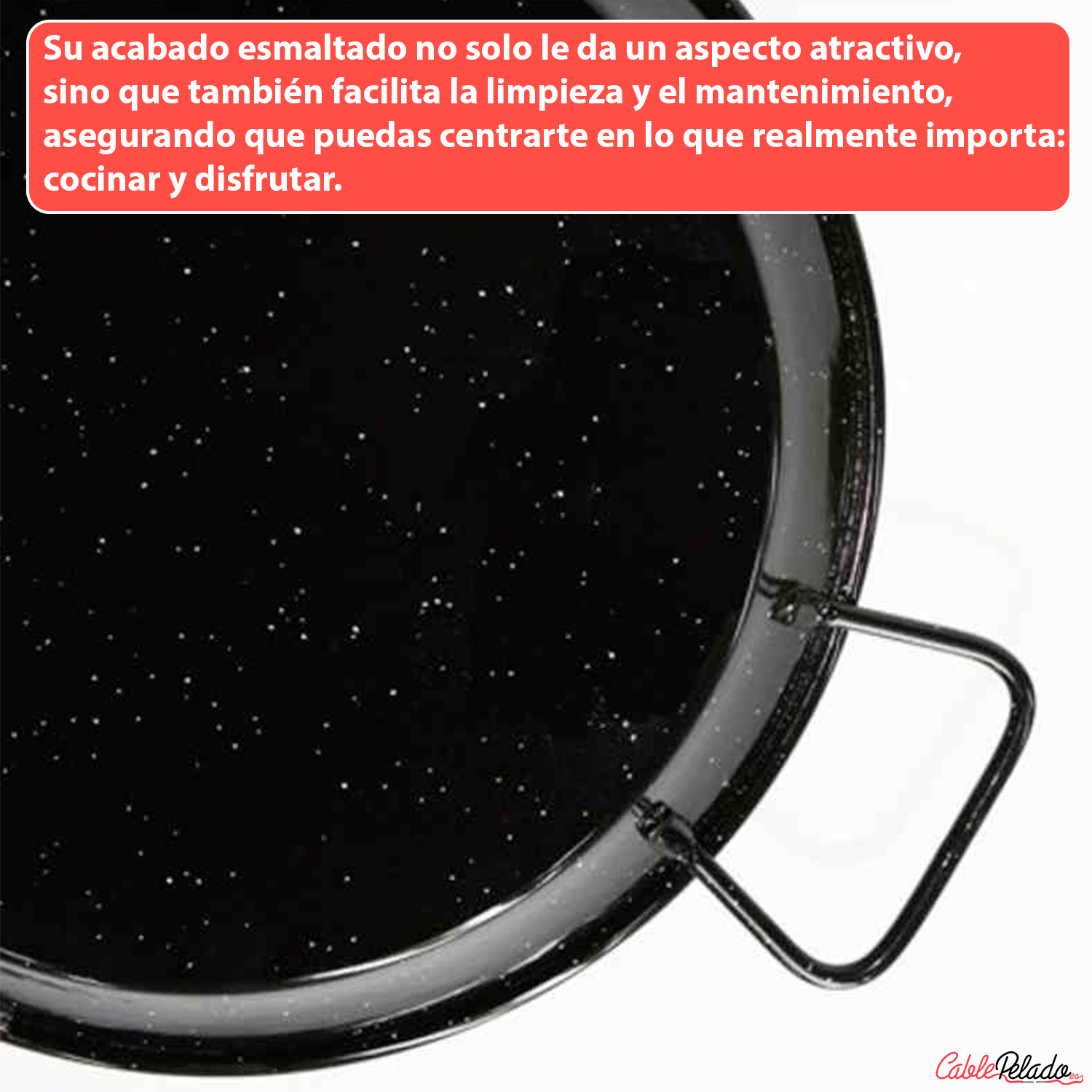Paellera para 6 personas esmaltada 34 cm Negro