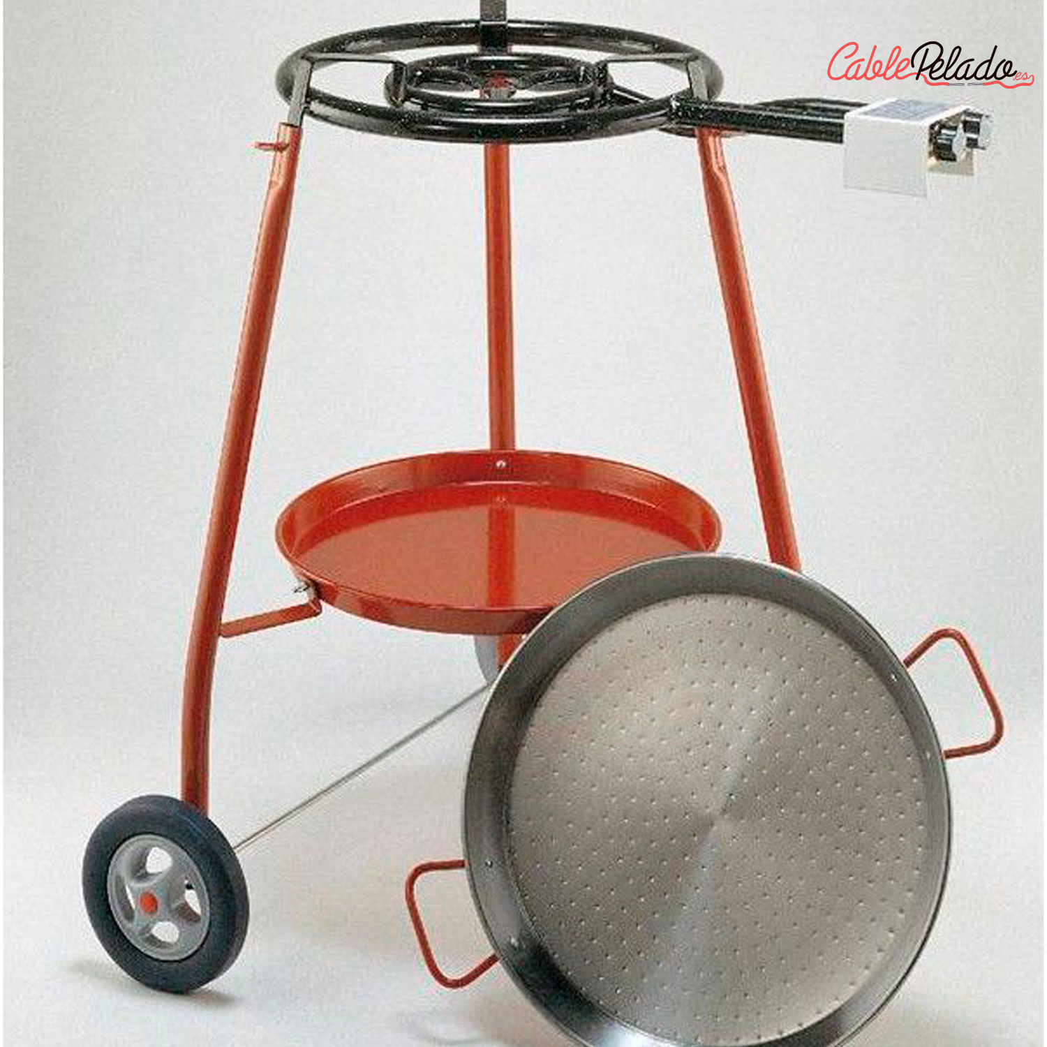 Paellera Valenciana acero pulido 7 Personas Garcima 36 cm Plateado