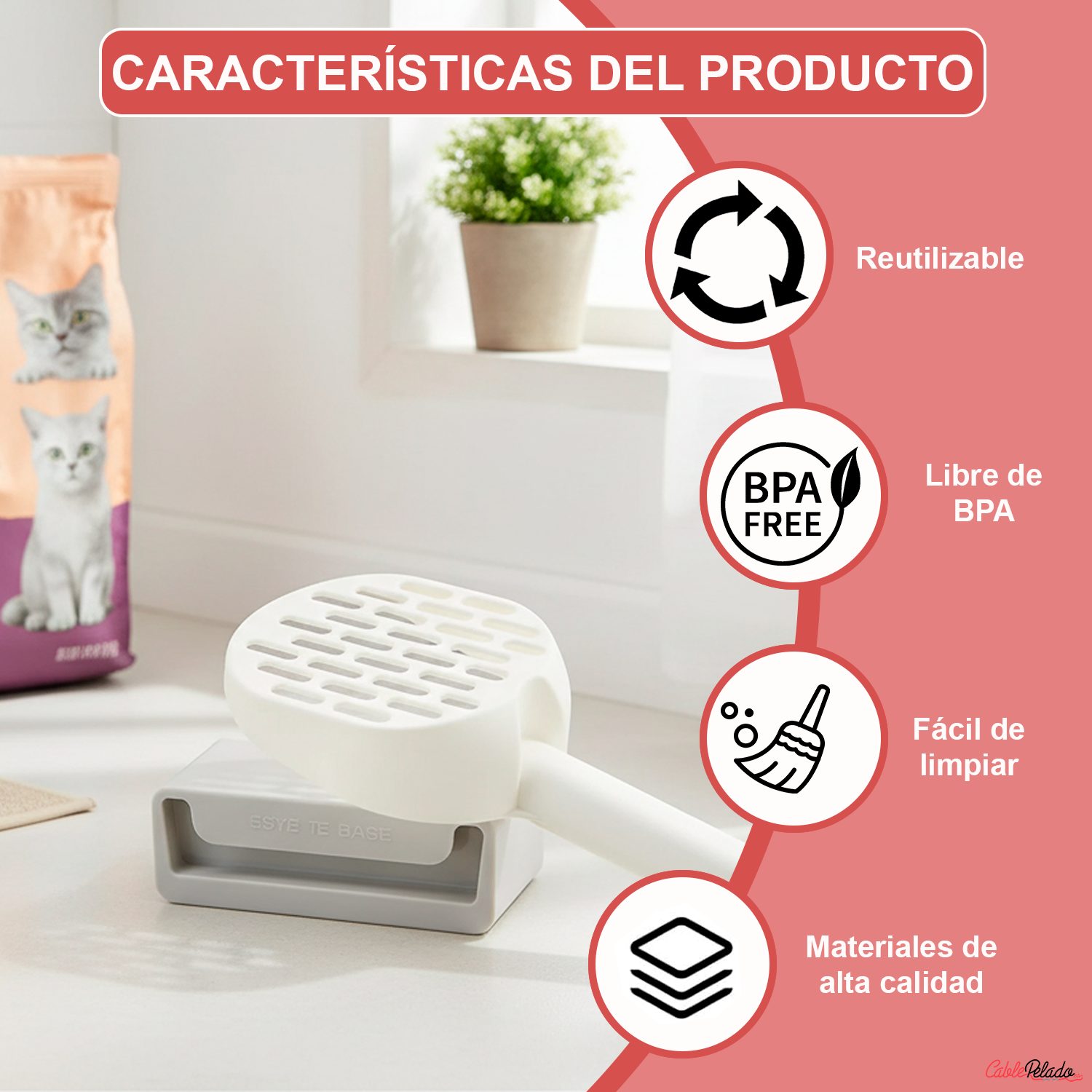 Pala Arena para Gatos  gris-blanco