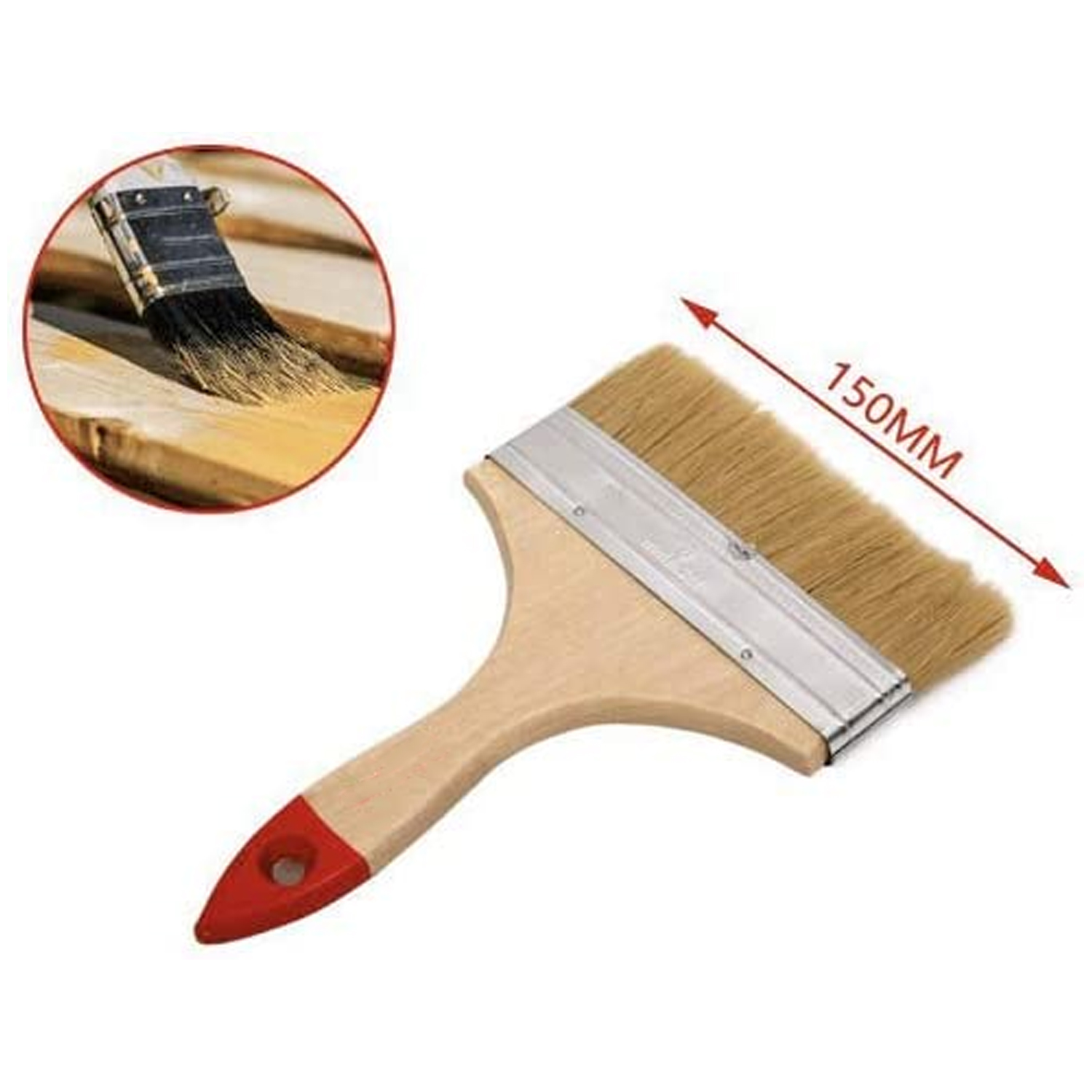 Paletina pintura doble cerda mango madera 150 mm