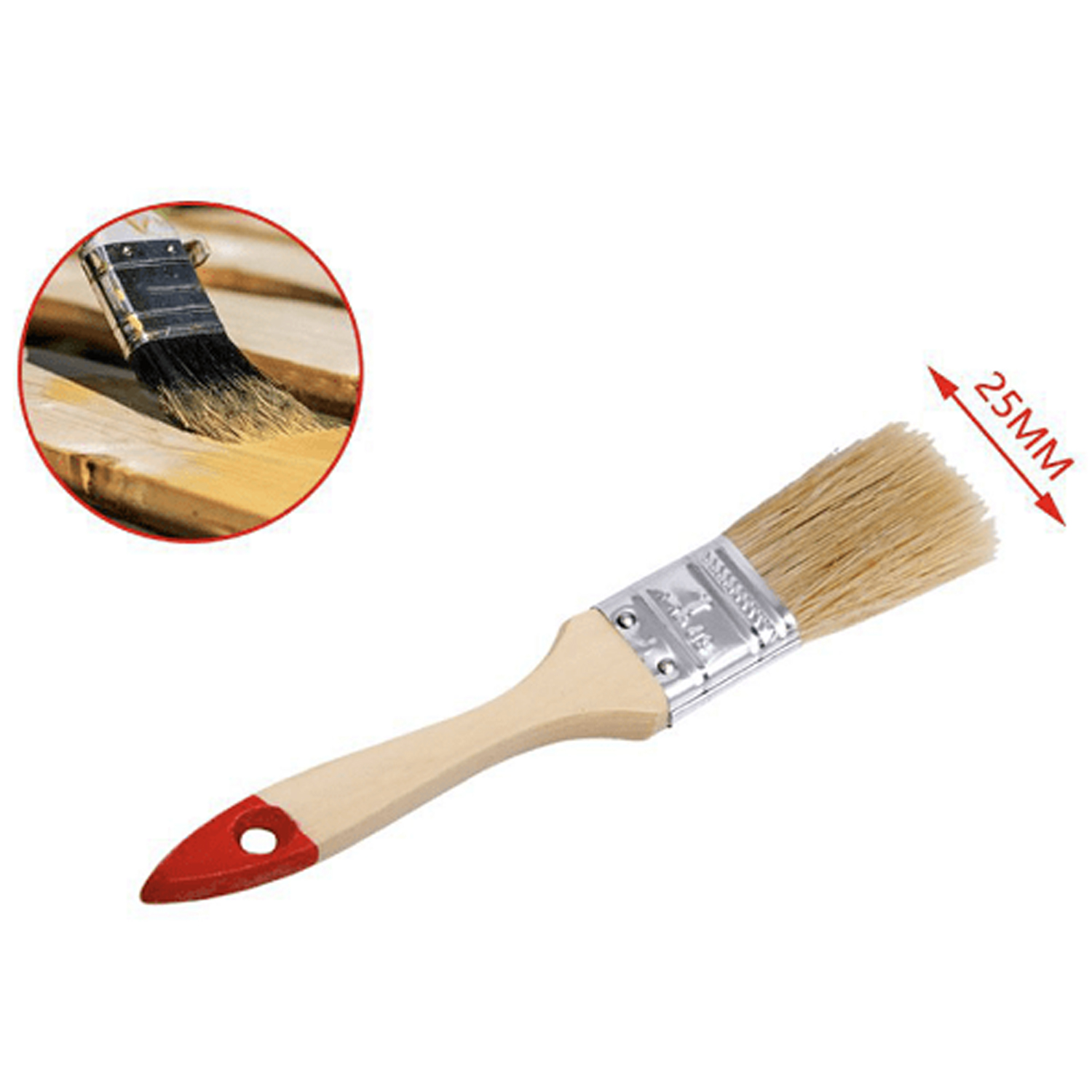 Paletina pintura doble cerda mango madera 25 mm