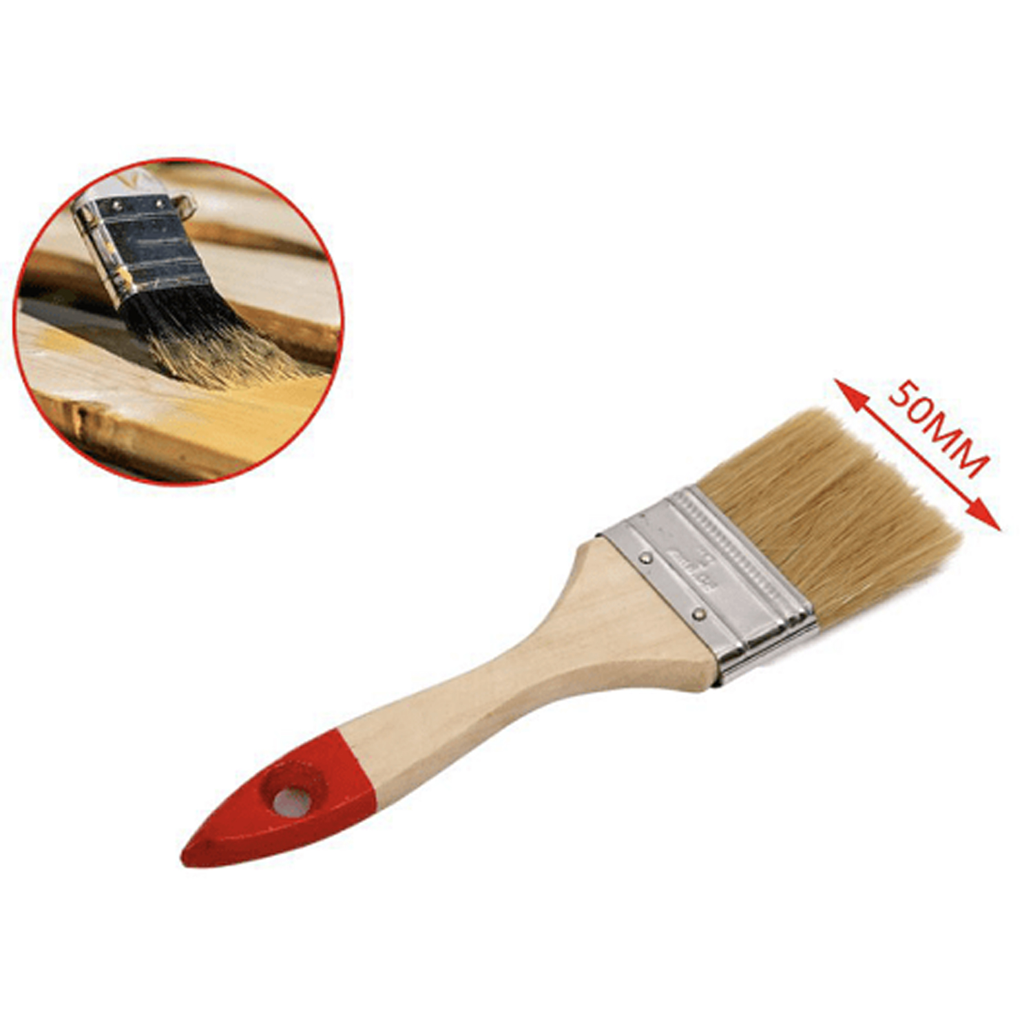 Paletina pintura doble cerda mango madera 50 mm