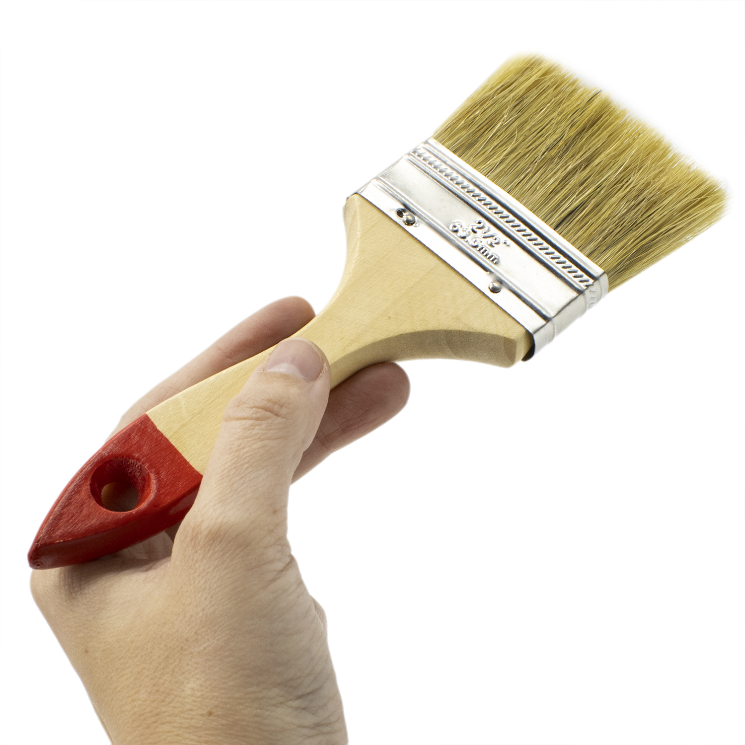 Paletina pintura doble cerda mango madera 62.5 mm