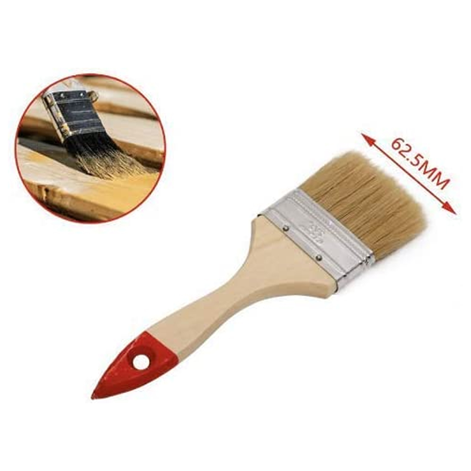 Paletina pintura doble cerda mango madera 62.5 mm