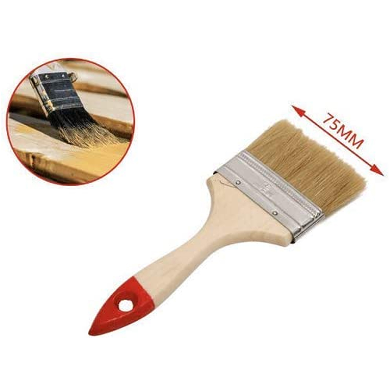 Paletina pintura doble cerda mango madera 75 mm