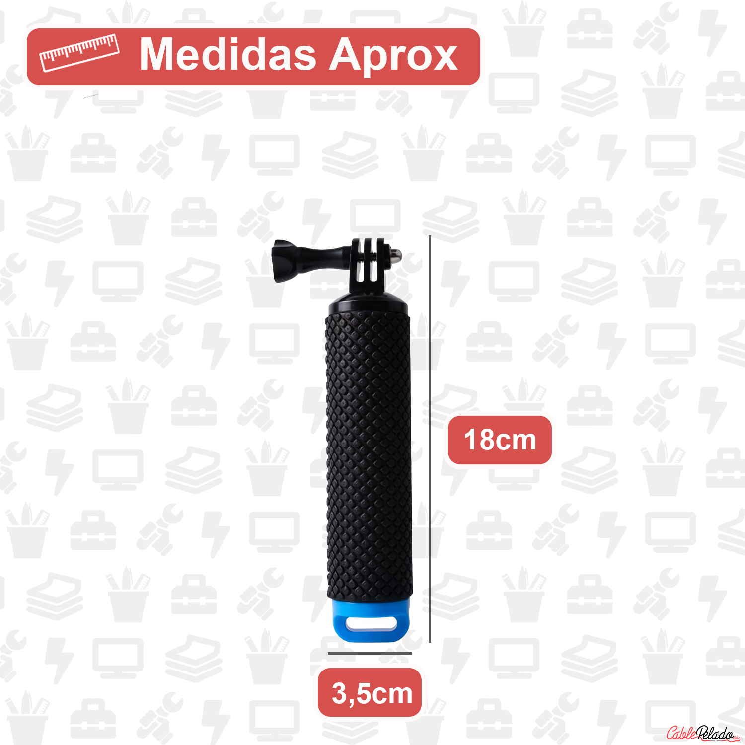 Palo Flotante Para Cámara Deportiva Compatible Con GoPro  azul-negro