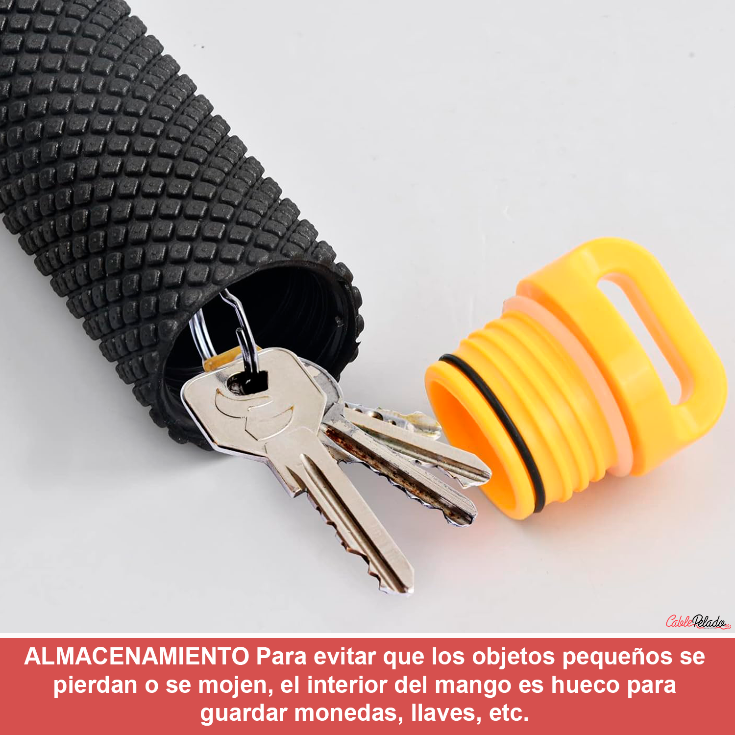 Palo Flotante Para Cámara Deportiva Compatible Con GoPro  Negro-Amarillo