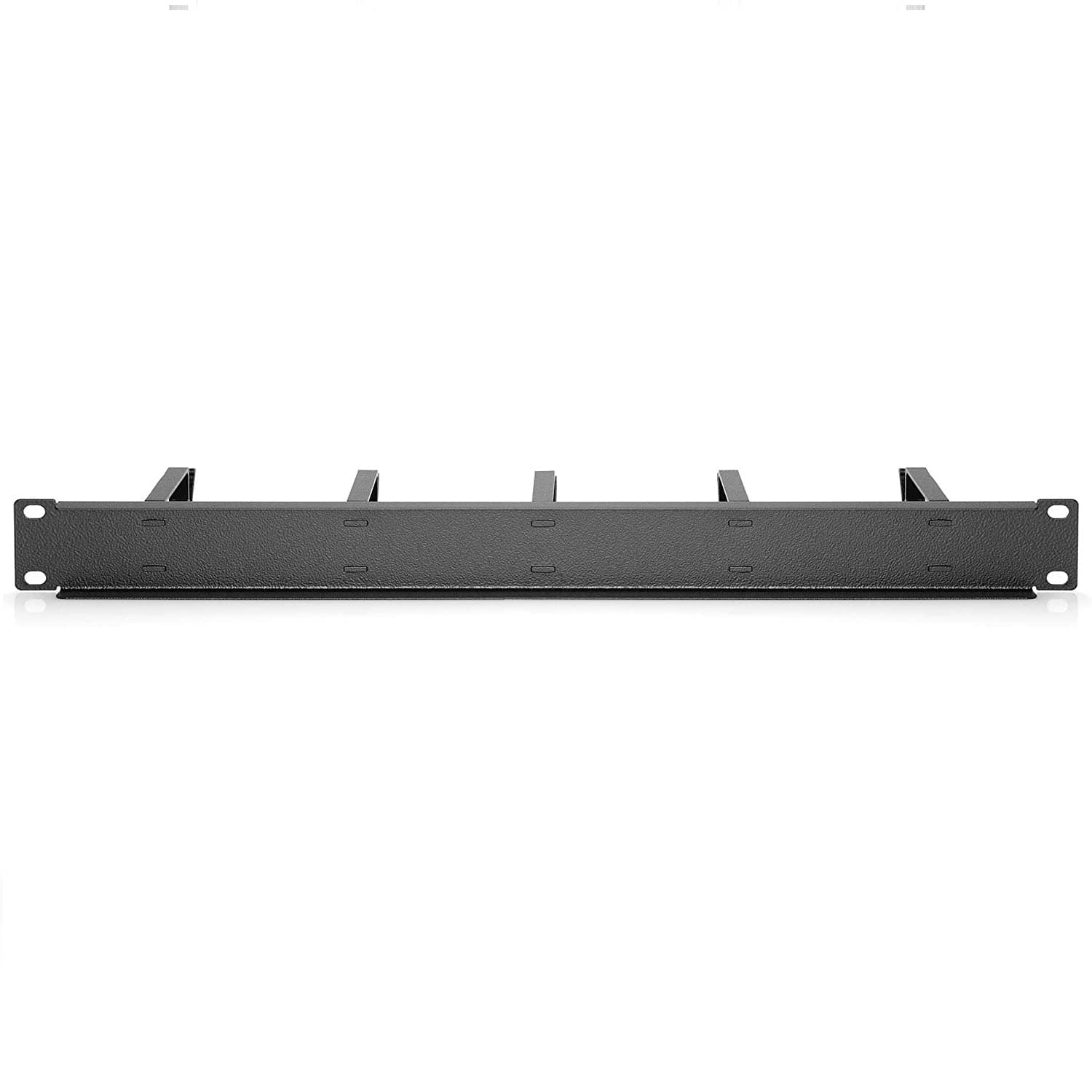 Panel guiacables armario rack 19 de 1U con 5 anillas  Negro