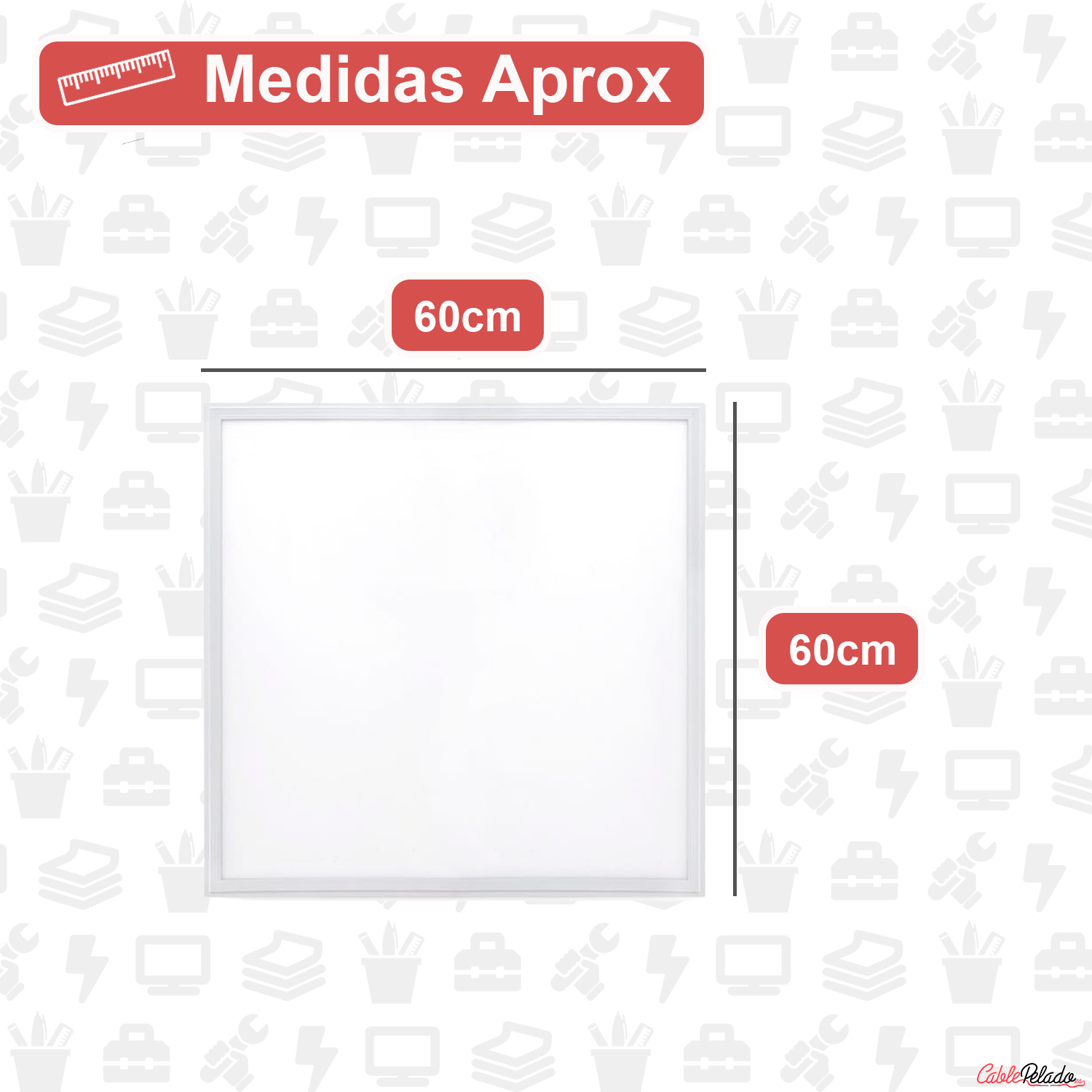 Panel LED Empotrar 60 x 60 cm Luz Blanca 6000k  Blanco  40W