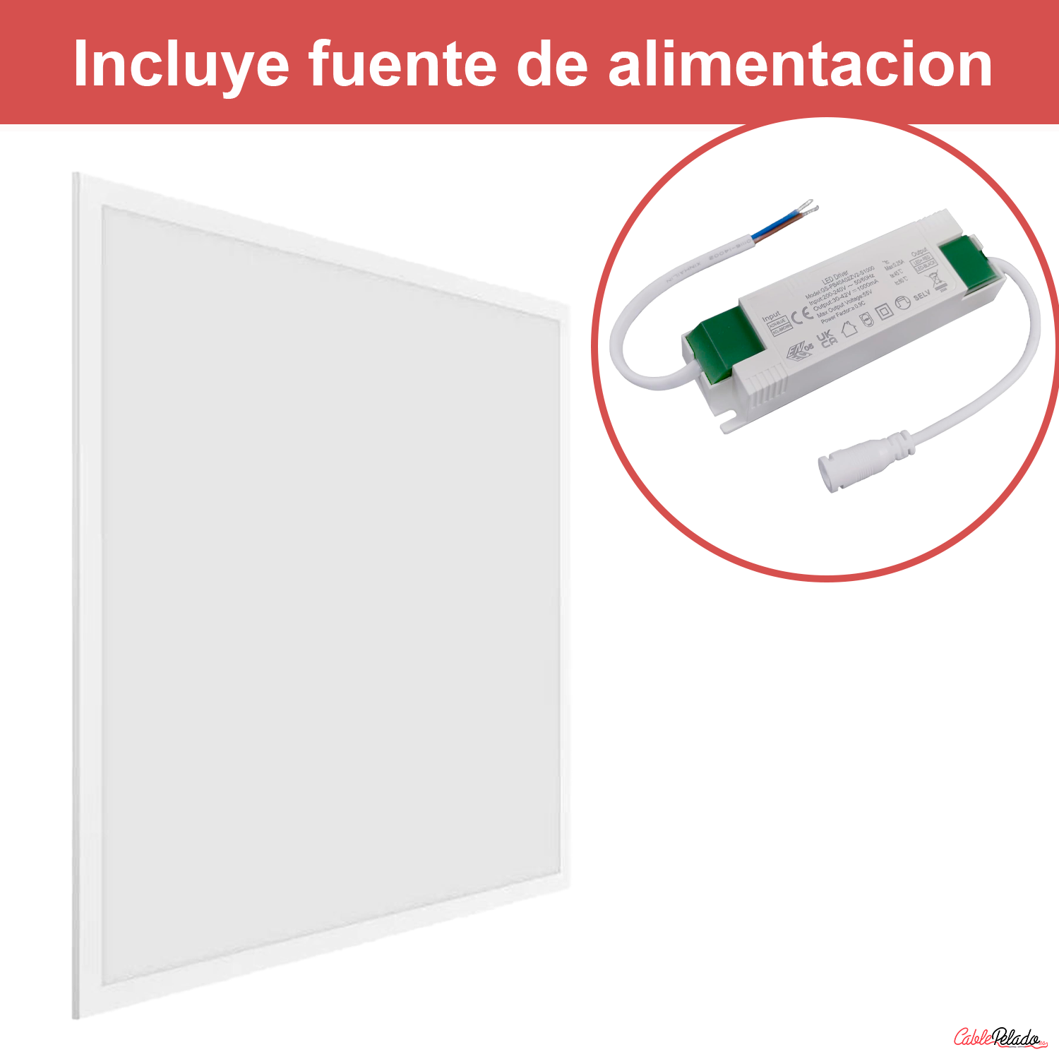 Panel LED Empotrar 60 x 60 cm Luz Blanca 6000k  Blanco  40W