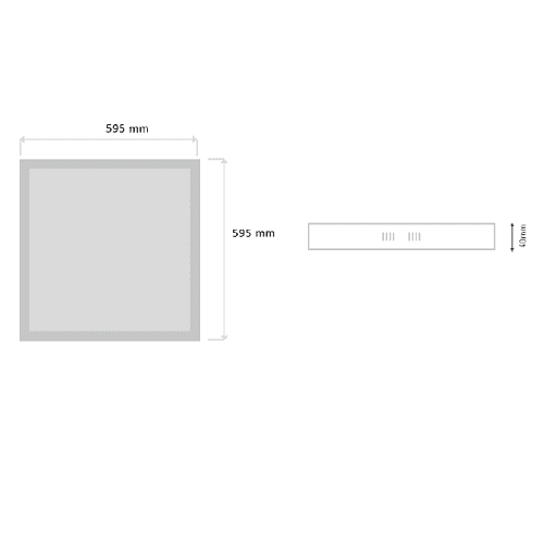 Panel LED superficie 60 x 60 cm luz neutra    40W
