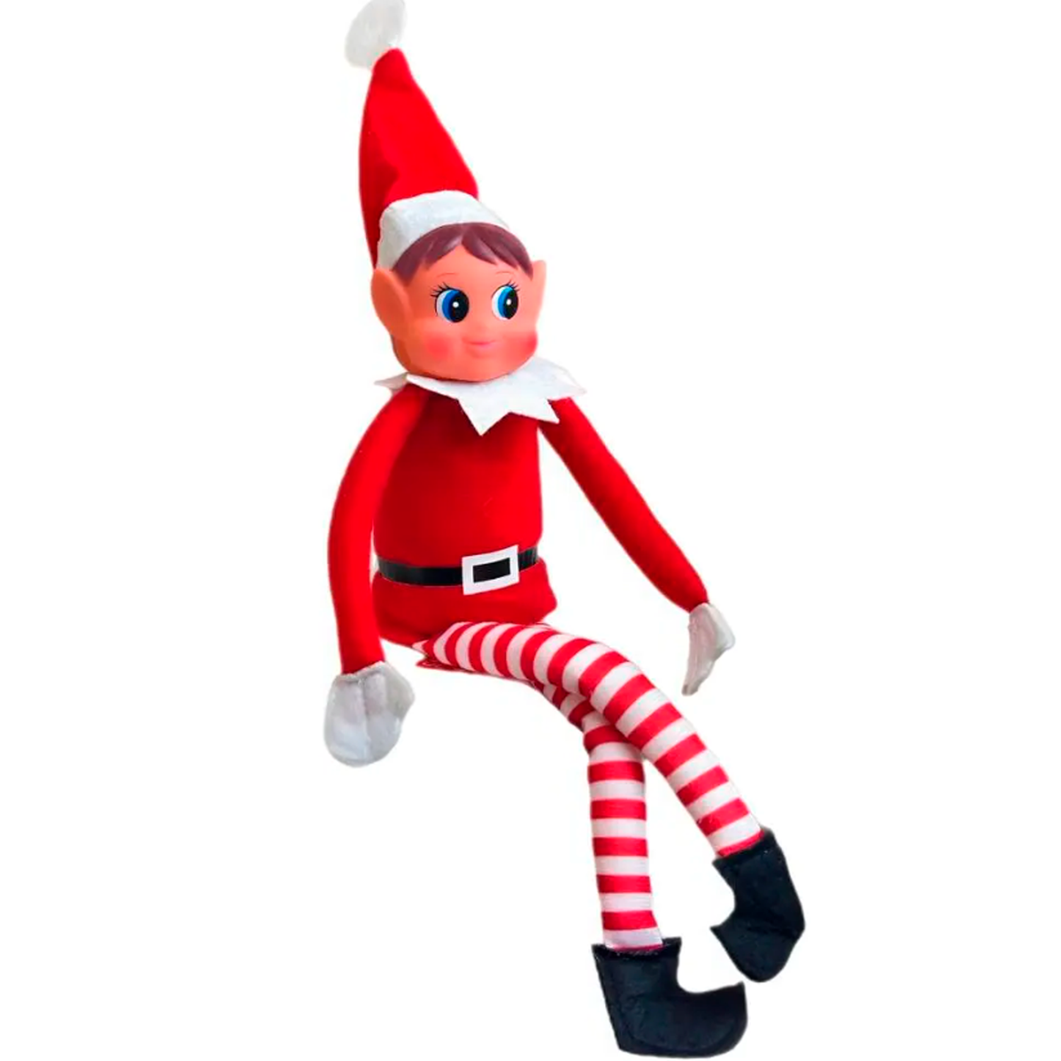 Papá Noel Figura Divertida de Elfos - Niña (35cm x 10cm)  Rojo-Blanco