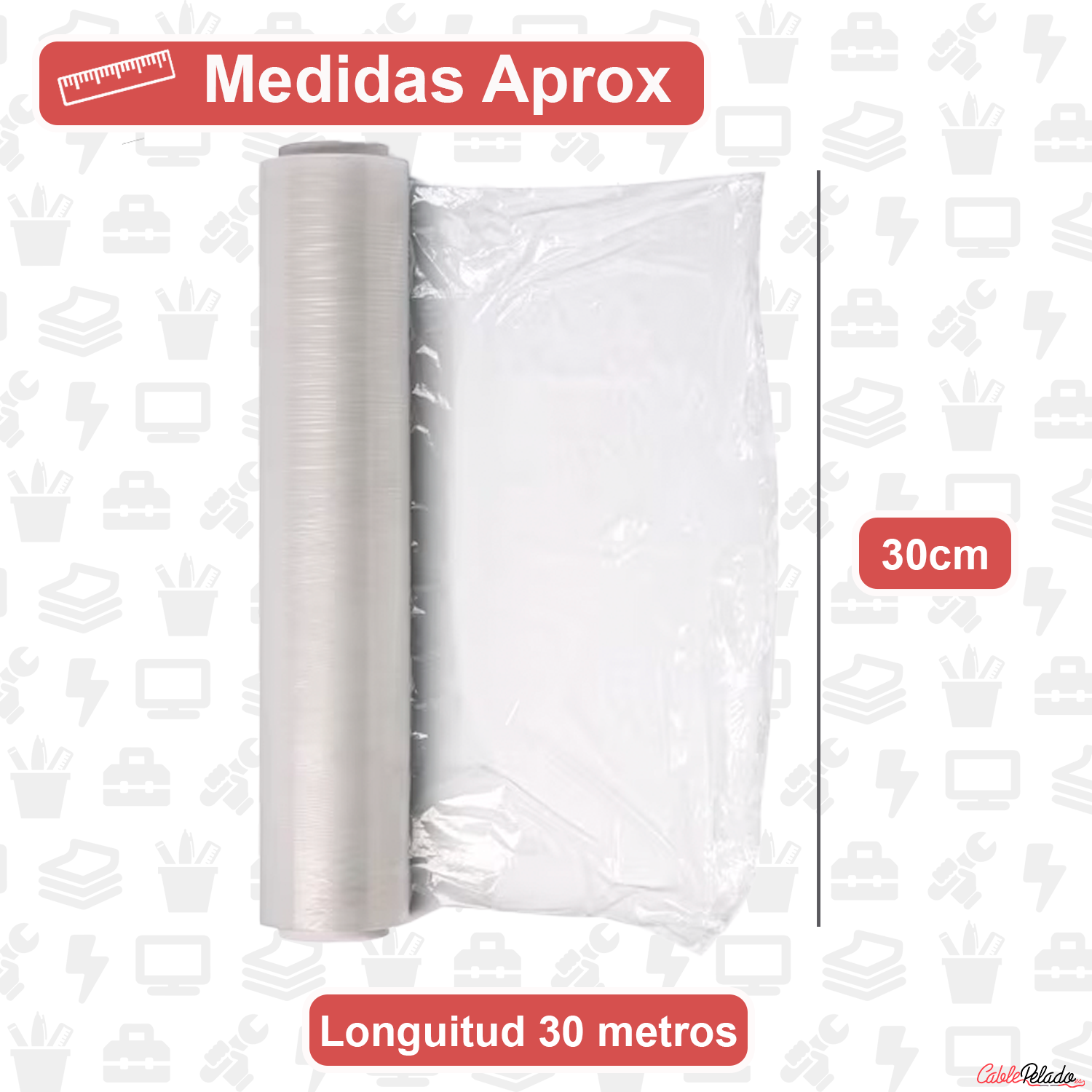 Papel Film Transparente Extra Resistente 30 M