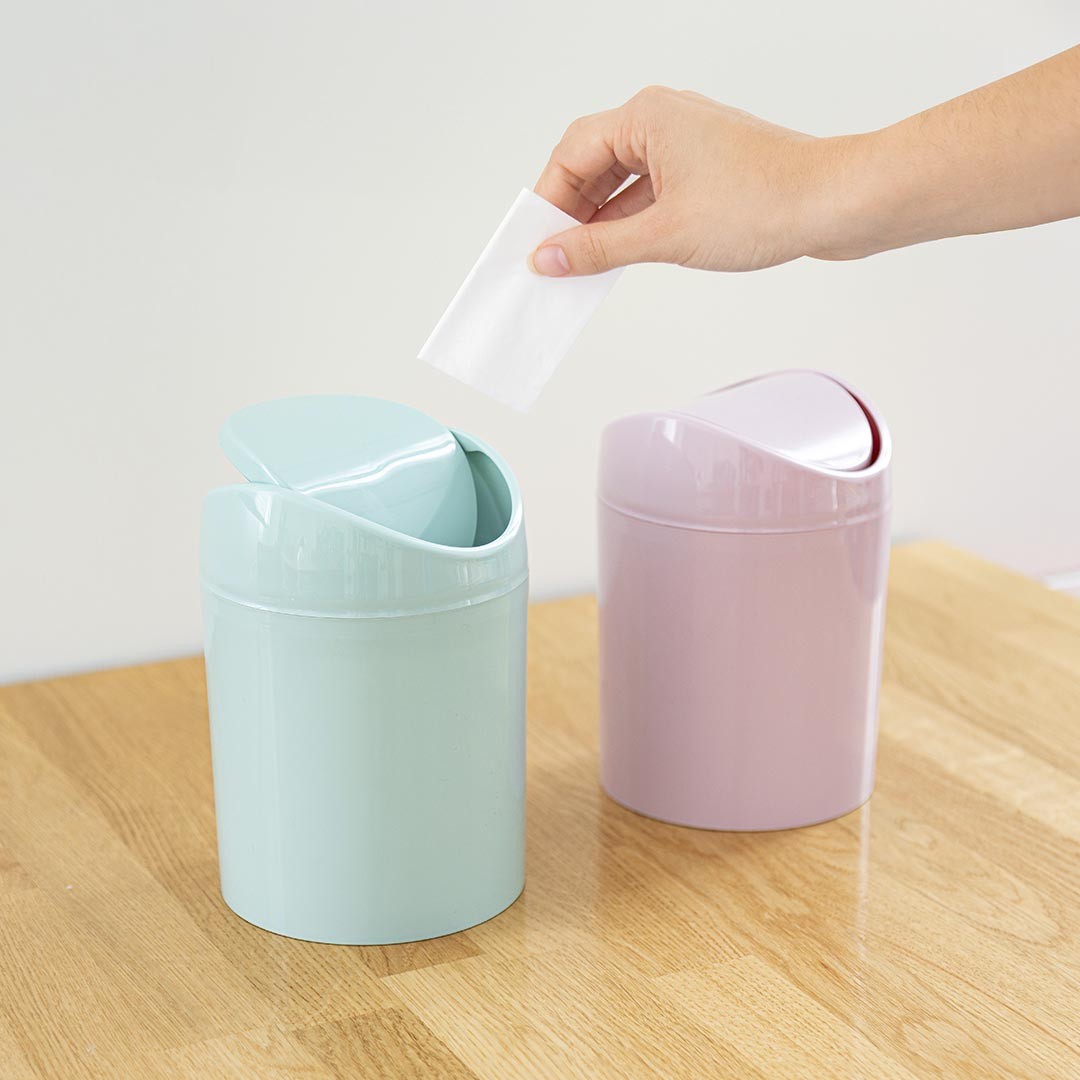 Papelera basculante plástico para mesa 1.4 Litros Verde claro