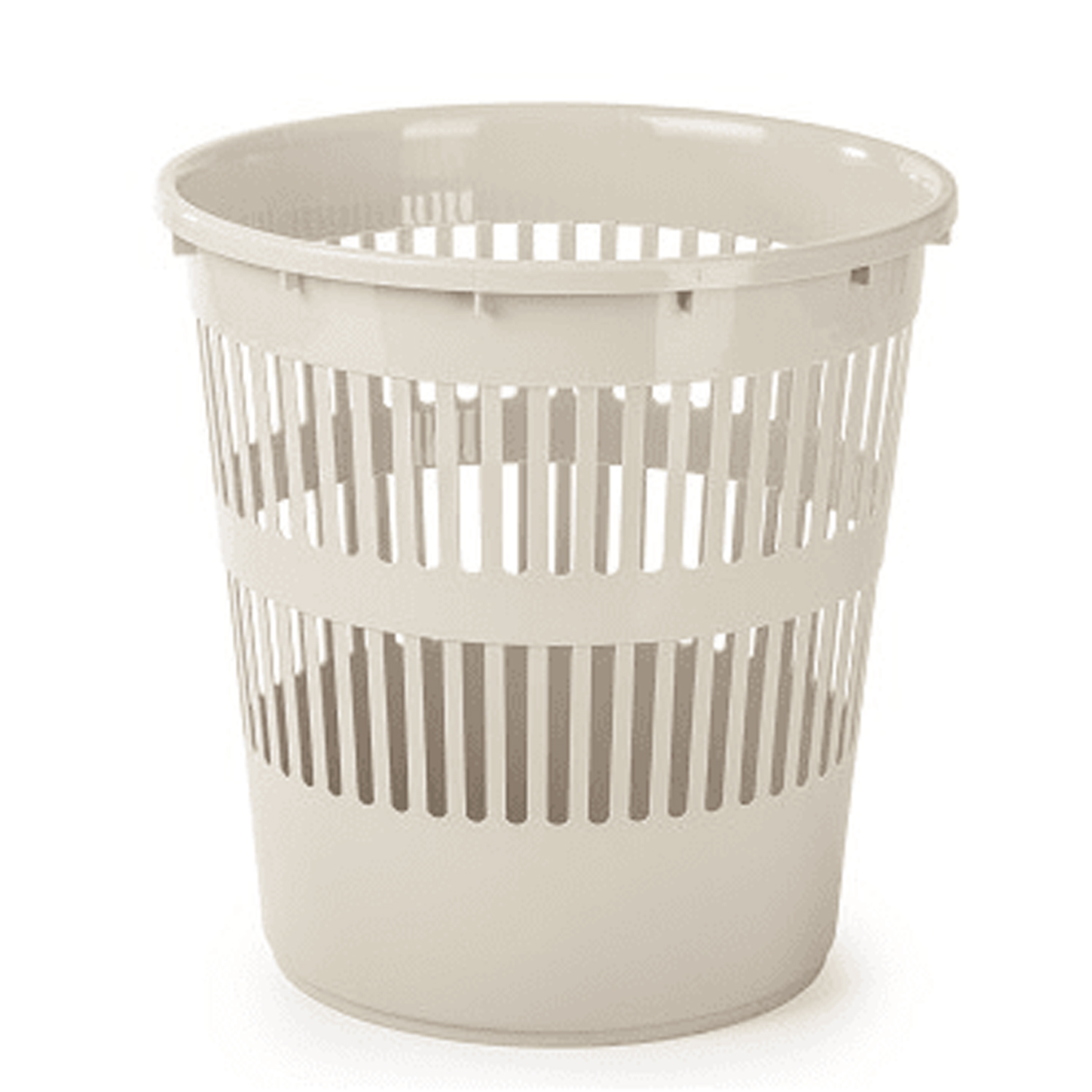 Papelera rejilla plastico 12 Litros Beige