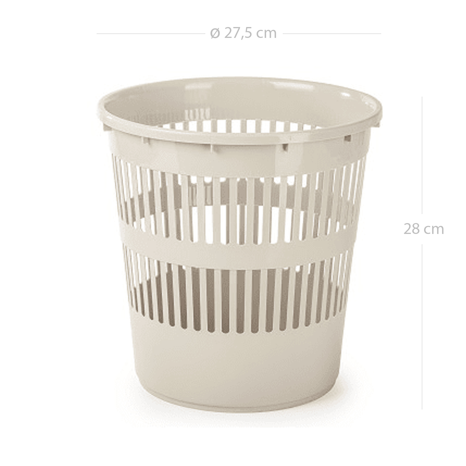 Papelera rejilla plastico 12 Litros Beige