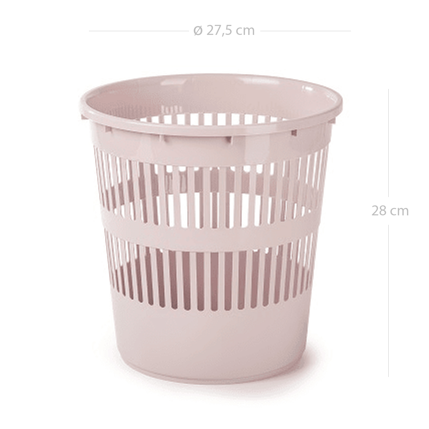 Papelera rejilla plastico 12 Litros Rosa claro