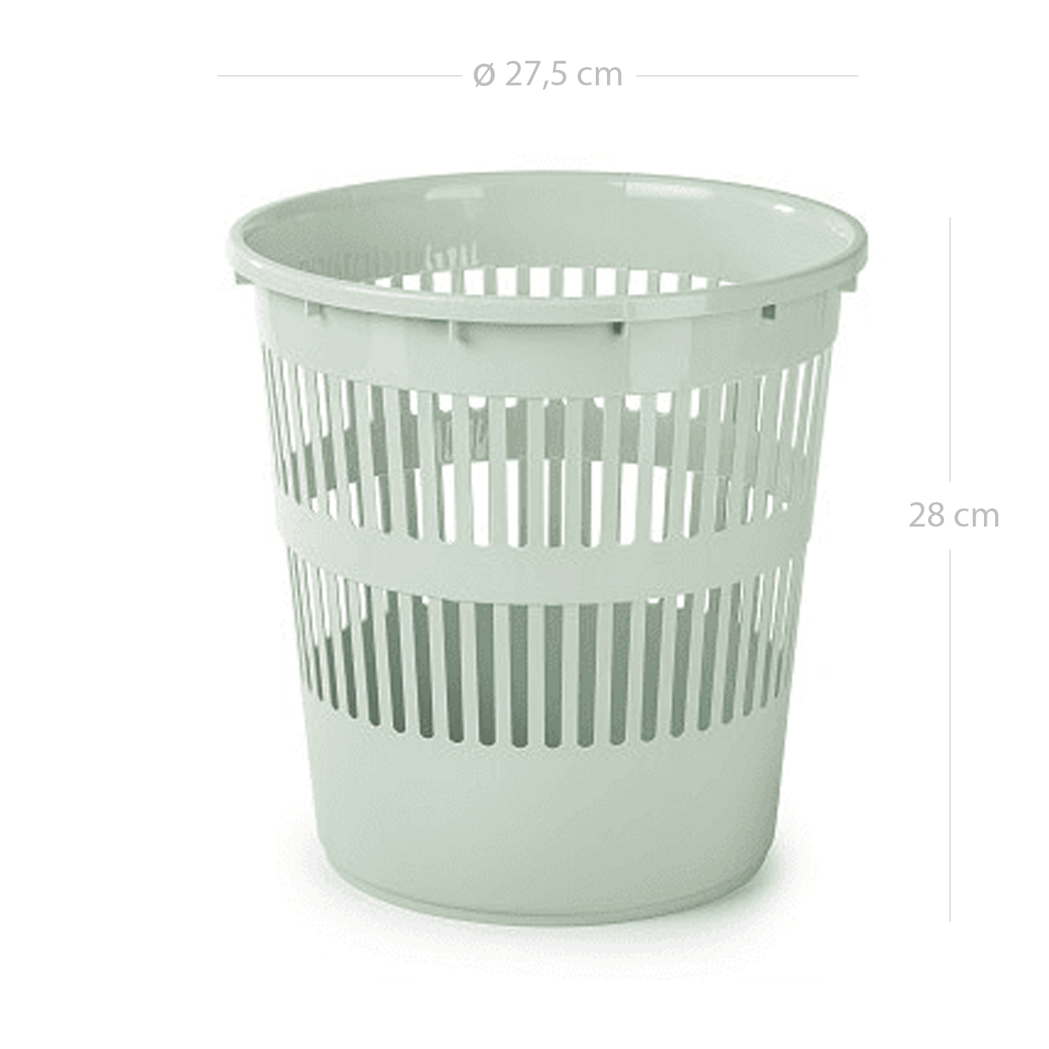 Papelera rejilla plastico 12 Litros Verde claro