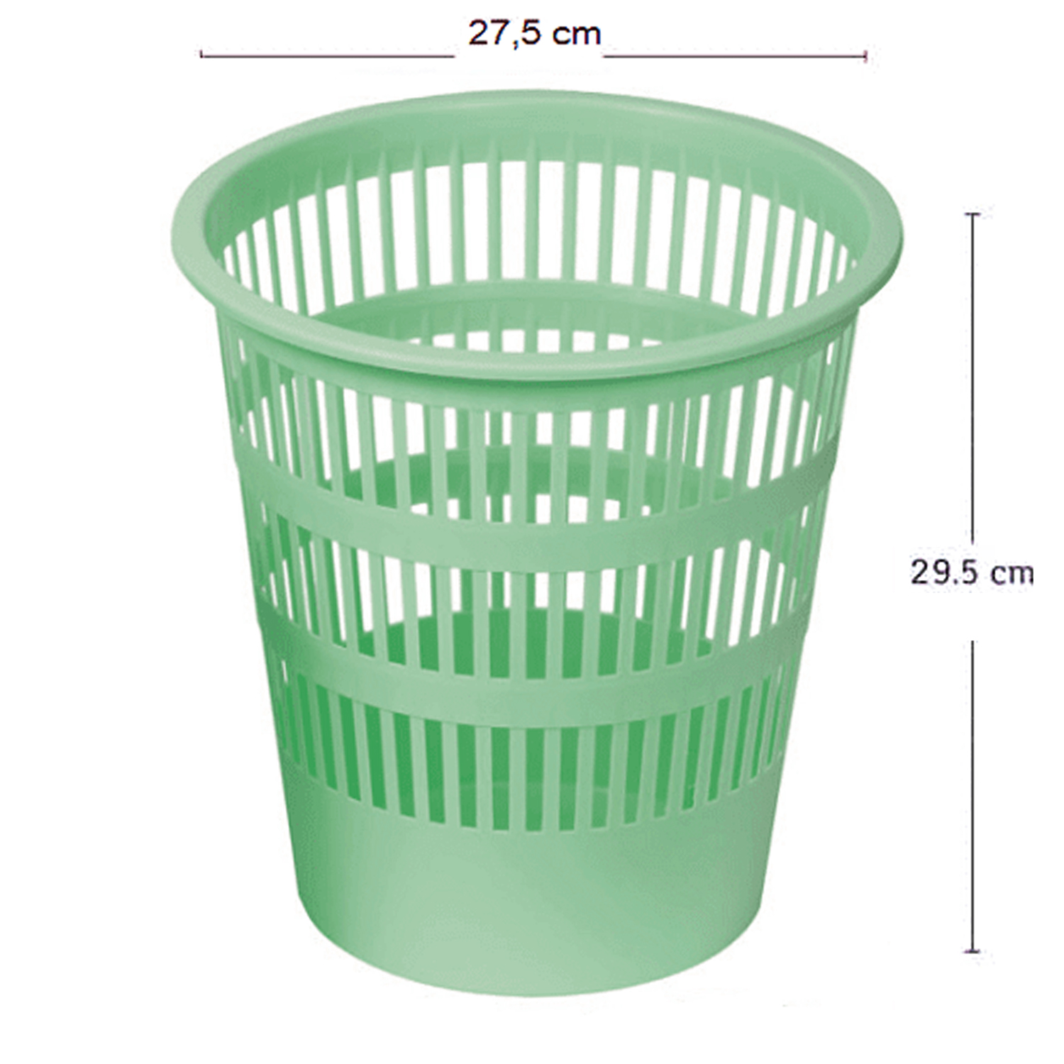 Papelera rejilla plastico 12 Litros Verde