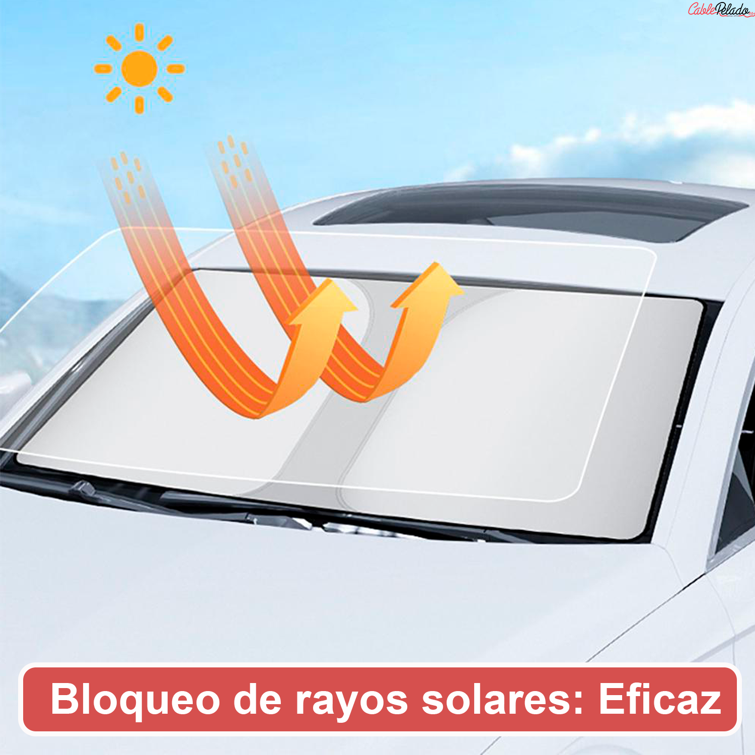 Parasol Para Parabrisas Delantero Plegable 150x70 Cm  Plateado