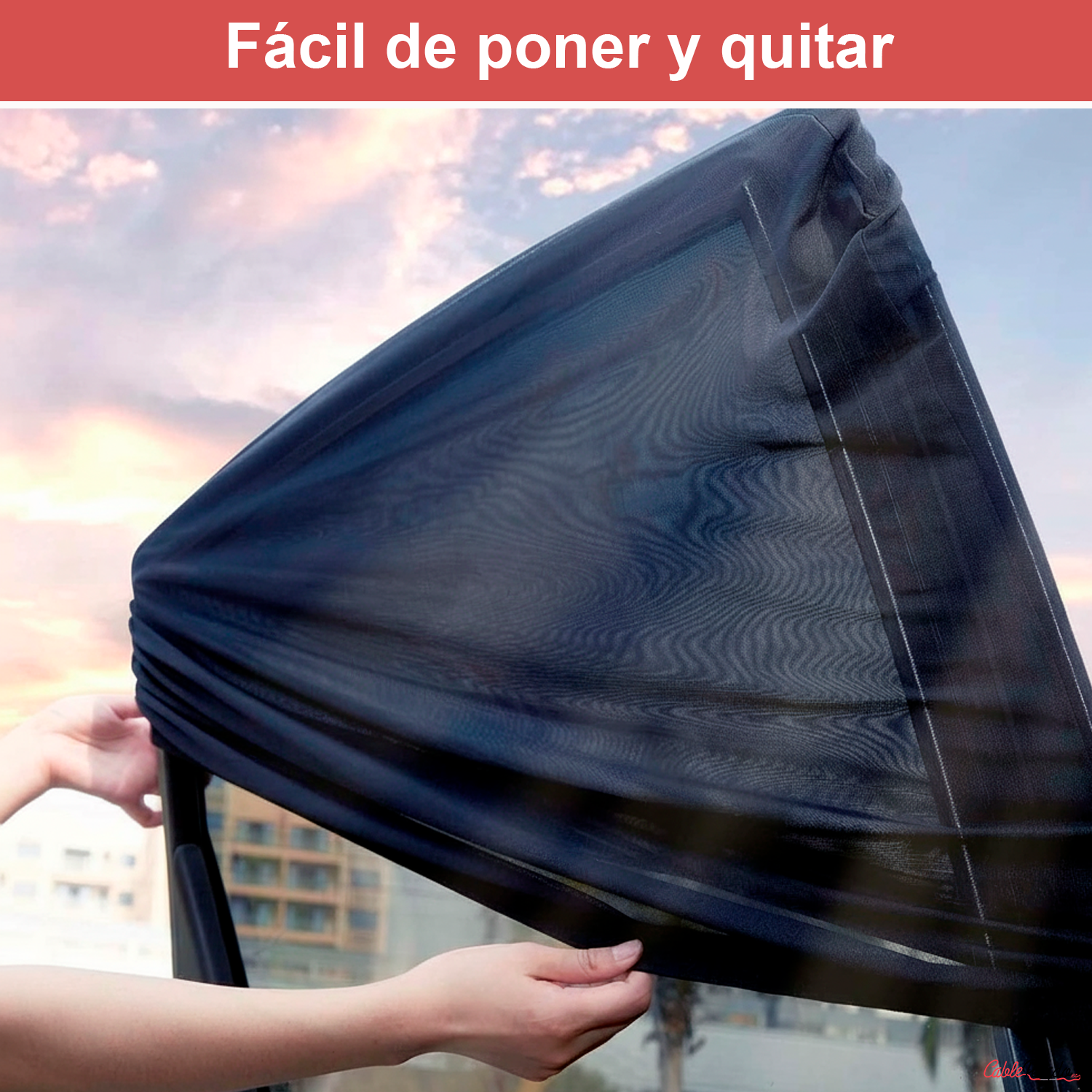 Parasol Puerta Trasera (2 piezas)  Negro