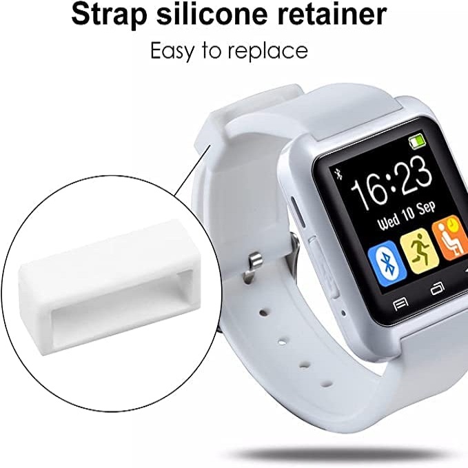 Pasador de goma para correas de reloj 20 mm Blanco