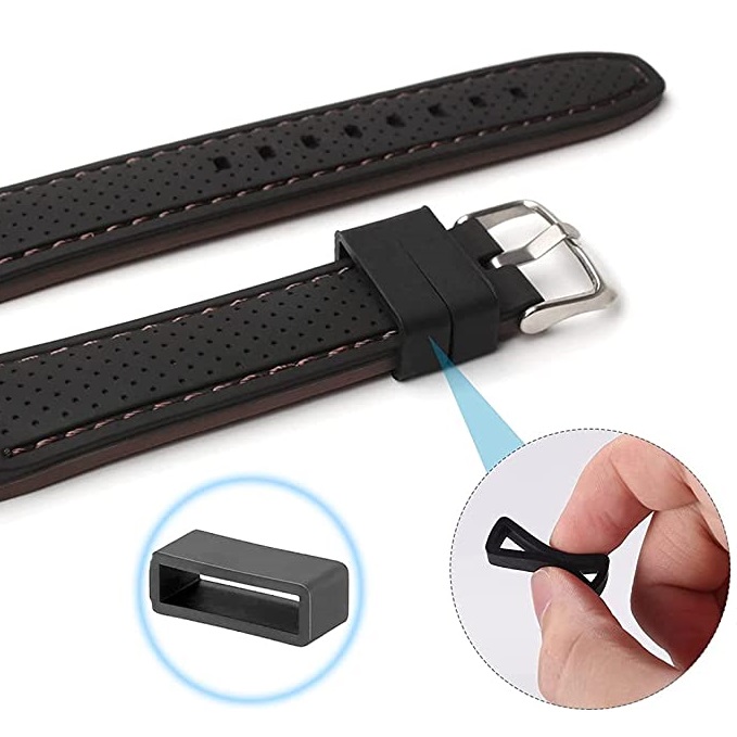 Pasador de goma para correas de reloj 24 mm Negro
