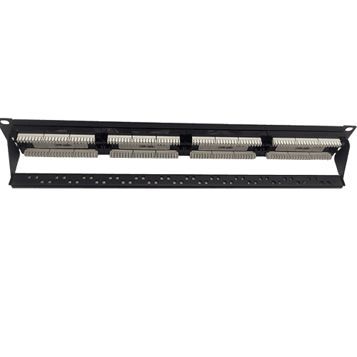 Patch panel 24 RJ45 Cat 6 UTP 1U con peine  Negro