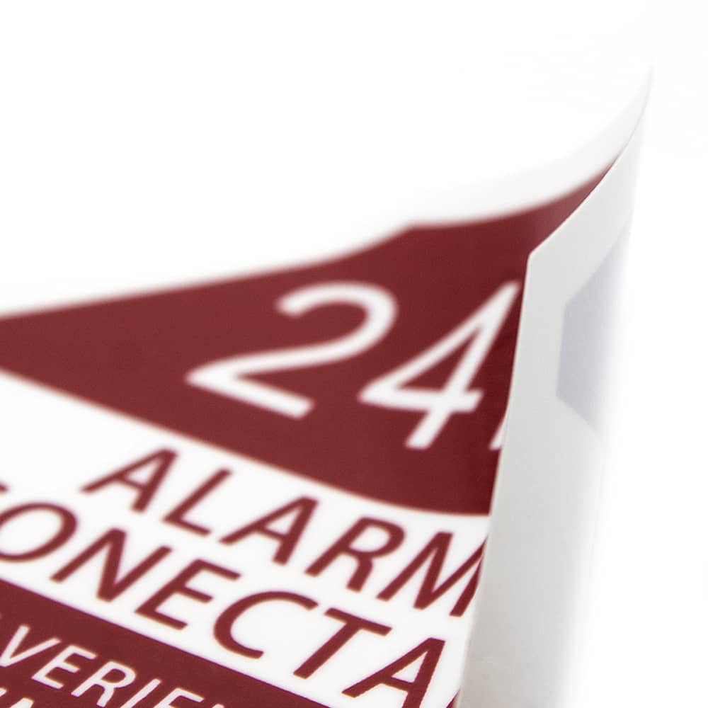 Pegatina plastico alarma interior-exterior  Rojo