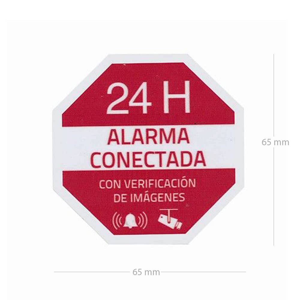 Pegatina plastico alarma interior-exterior  Rojo