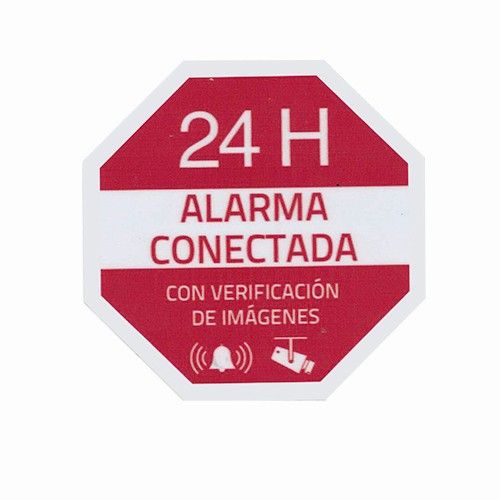 Pegatina plastico alarma interior-exterior  Rojo