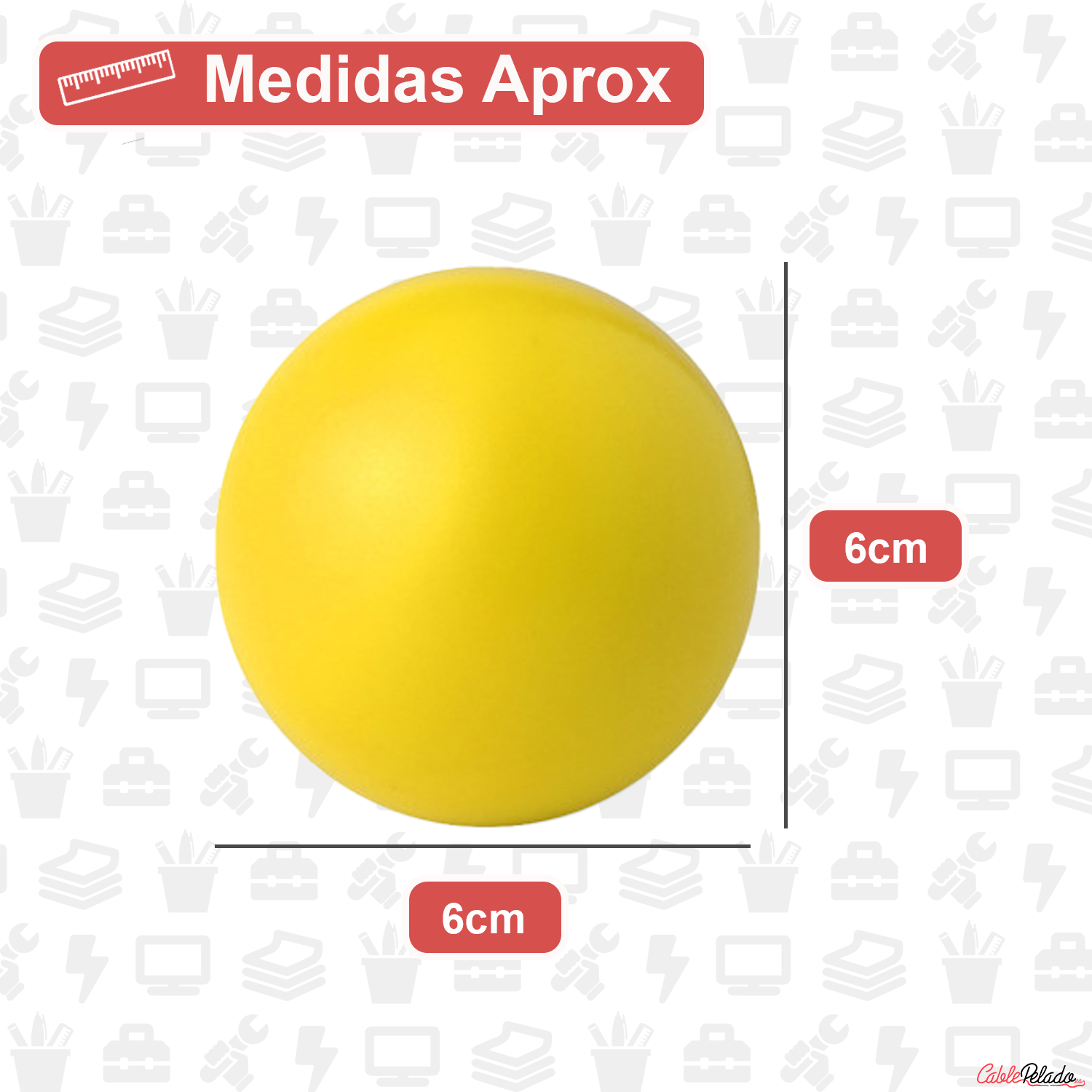 Pelota Antiestrés 6 cm Amarillo