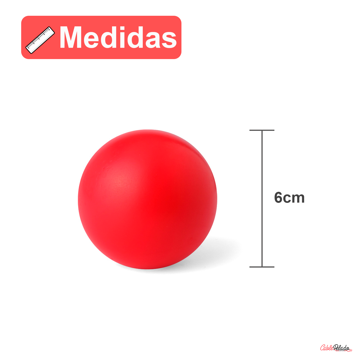 Pelota Antiestrés 6 cm Rojo