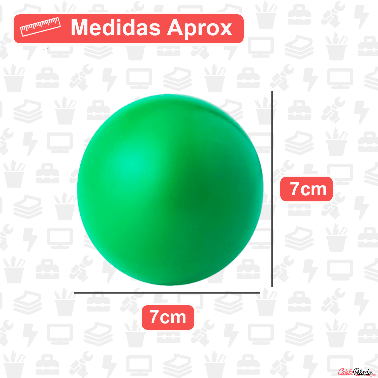 Pelota Antiestrés 7 cm  Verde