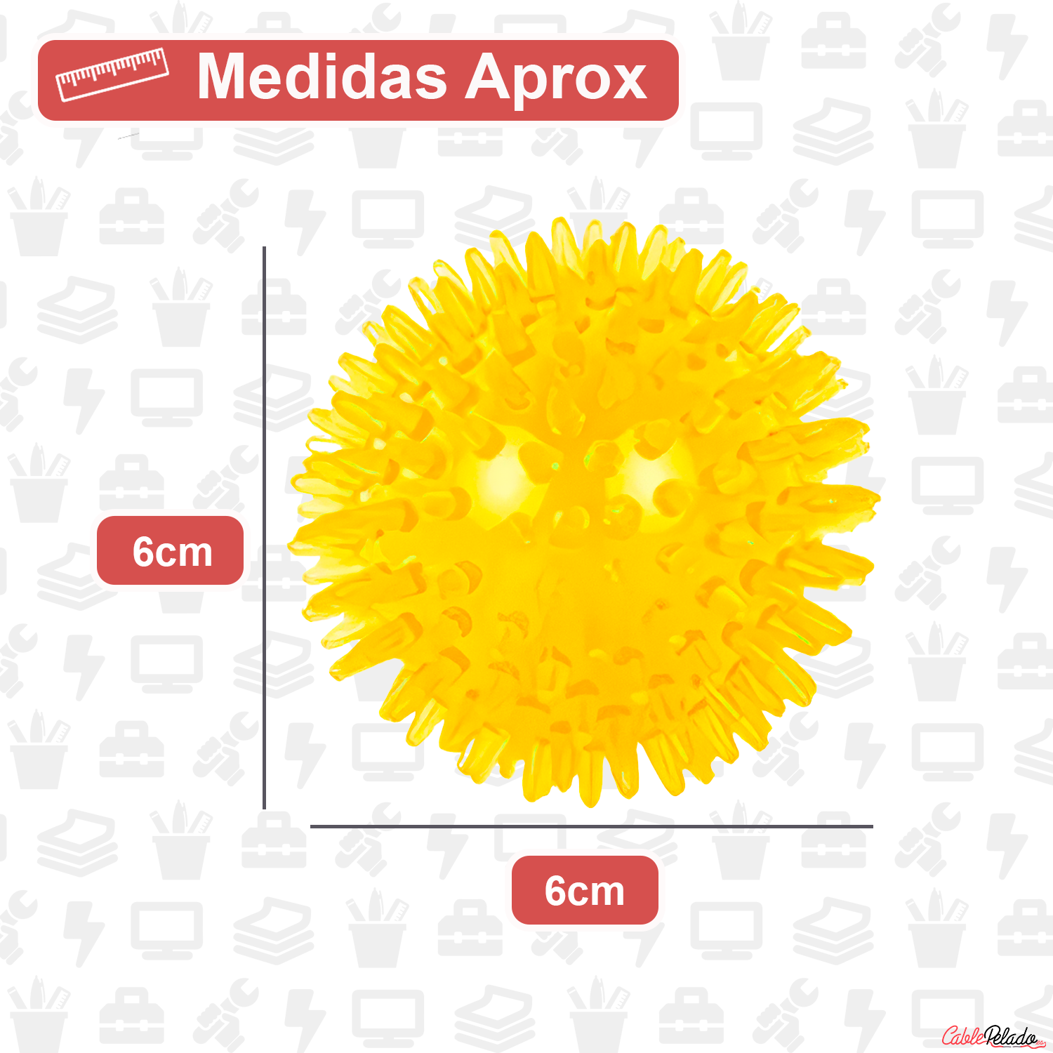 Pelota para Perros Erizo Con Sonido 6 cm Amarillo