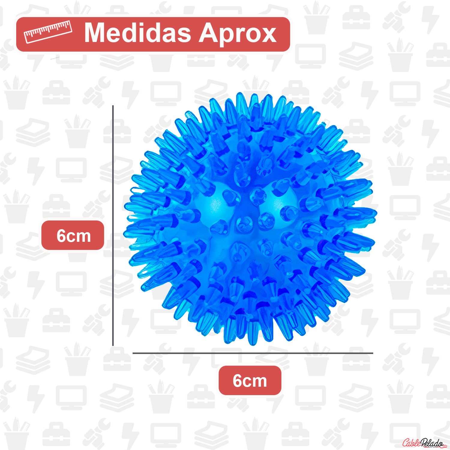 Pelota para Perros Erizo Con Sonido 6 cm Azul