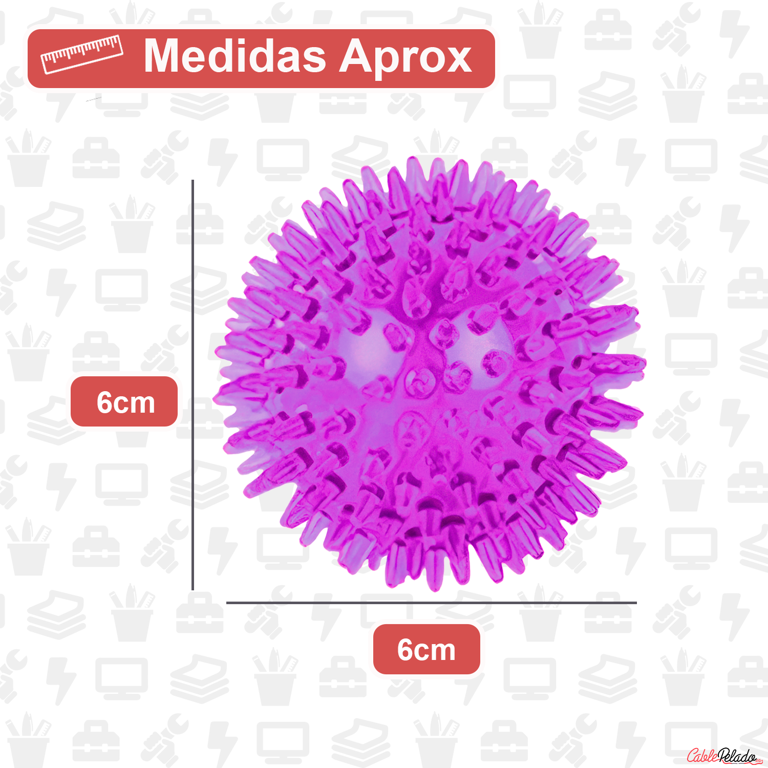 Pelota para Perros Erizo Con Sonido 6 cm Morado