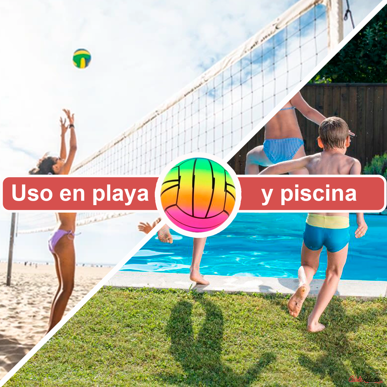 Pelota Playa Inchable 23 cm Multicolor