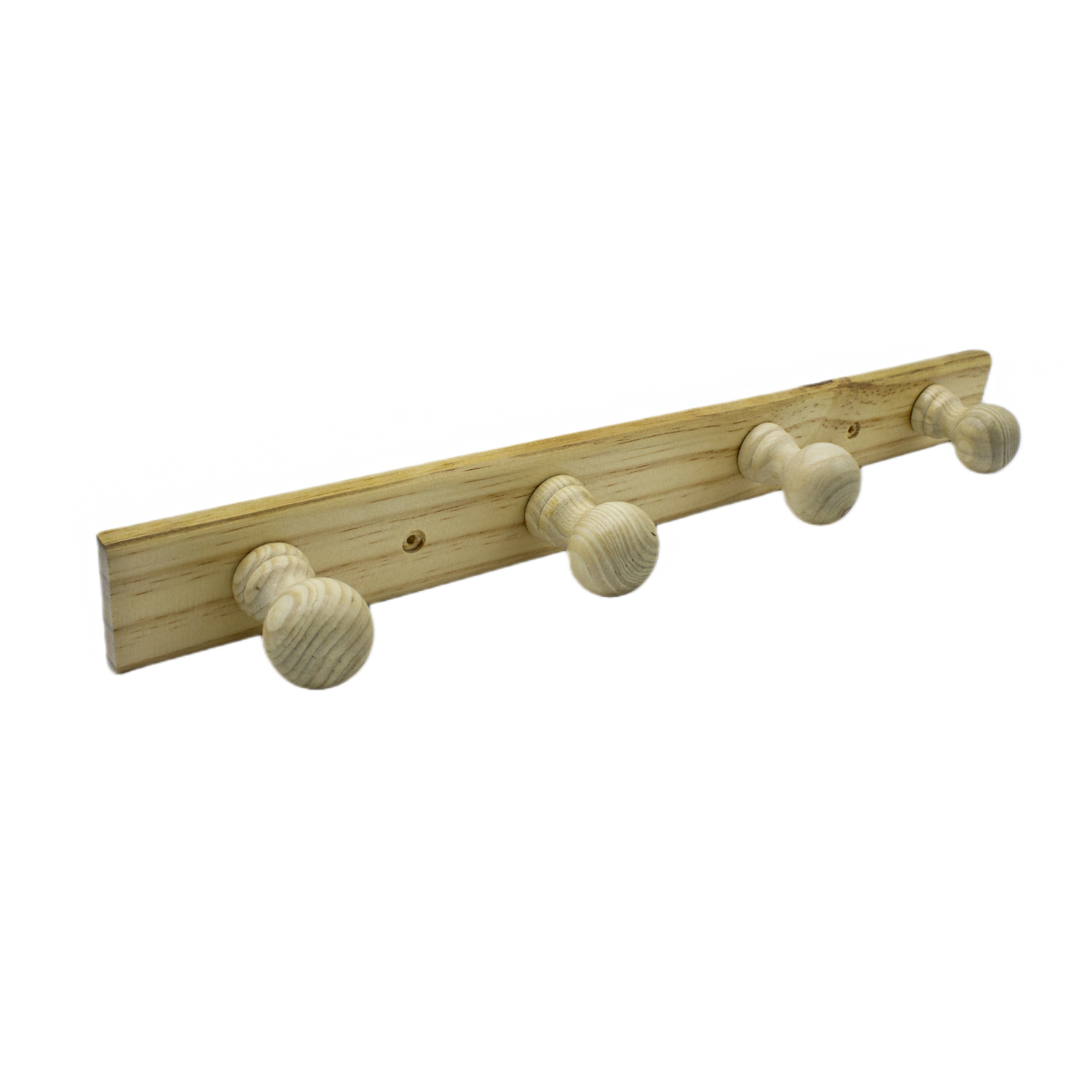 Perchero 4 pomos de madera pared para atornillar