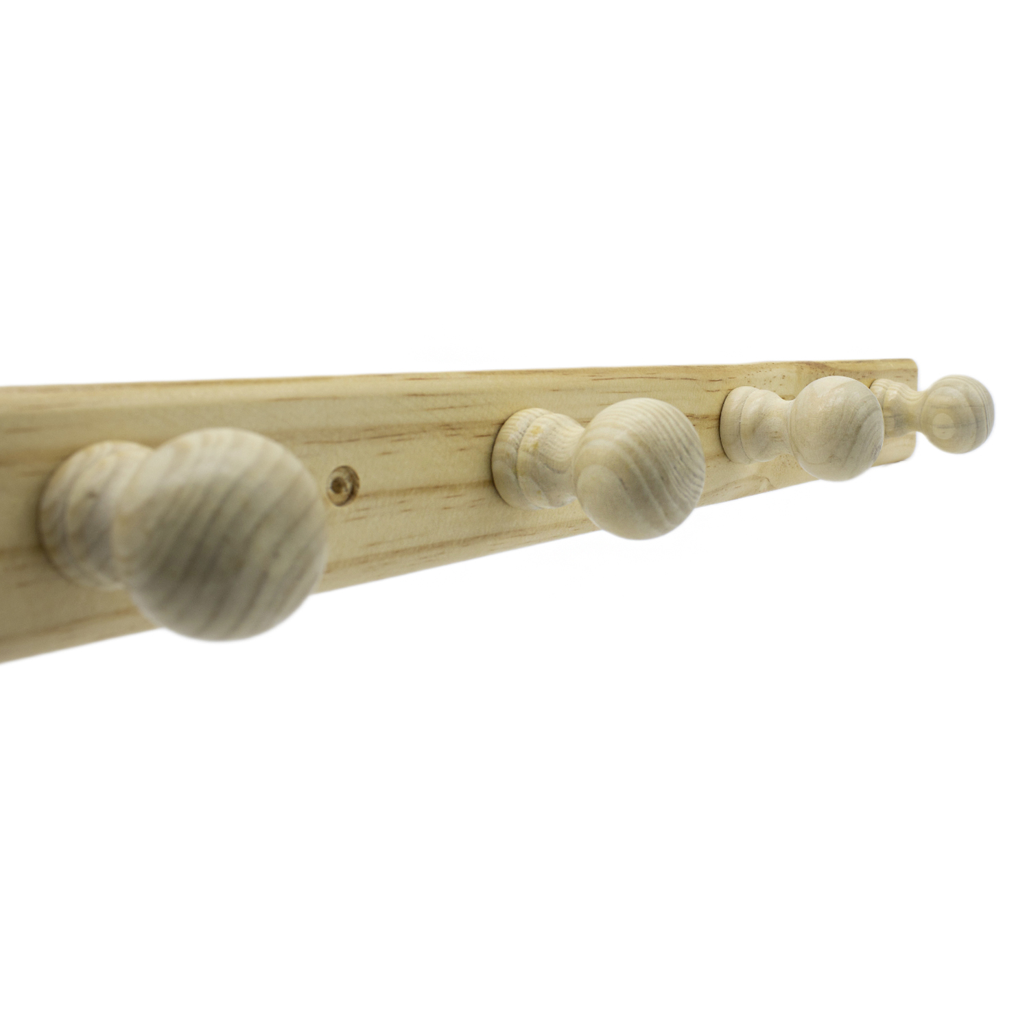 Perchero 4 pomos de madera pared para atornillar